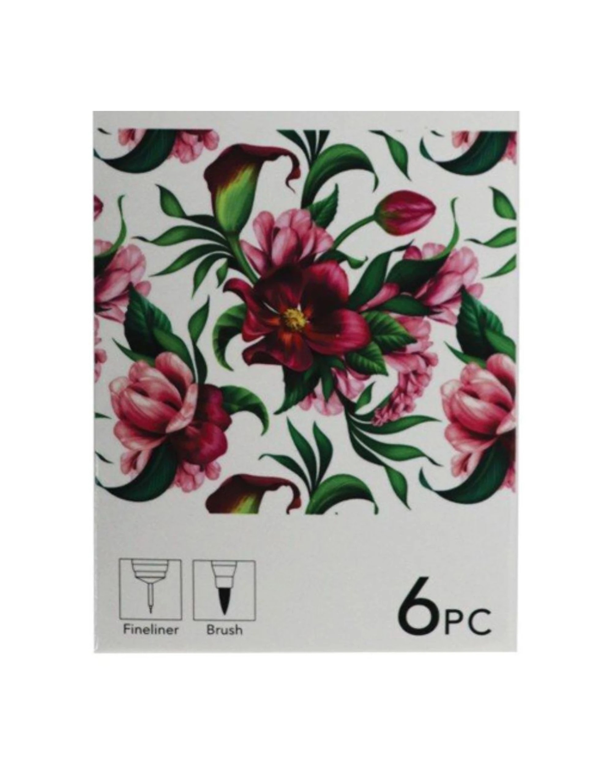 3 Jasart 6pc Dual Nib Brush Fineliner Pen Marker Set 0.4mm Floral - Multi, 3 of 3