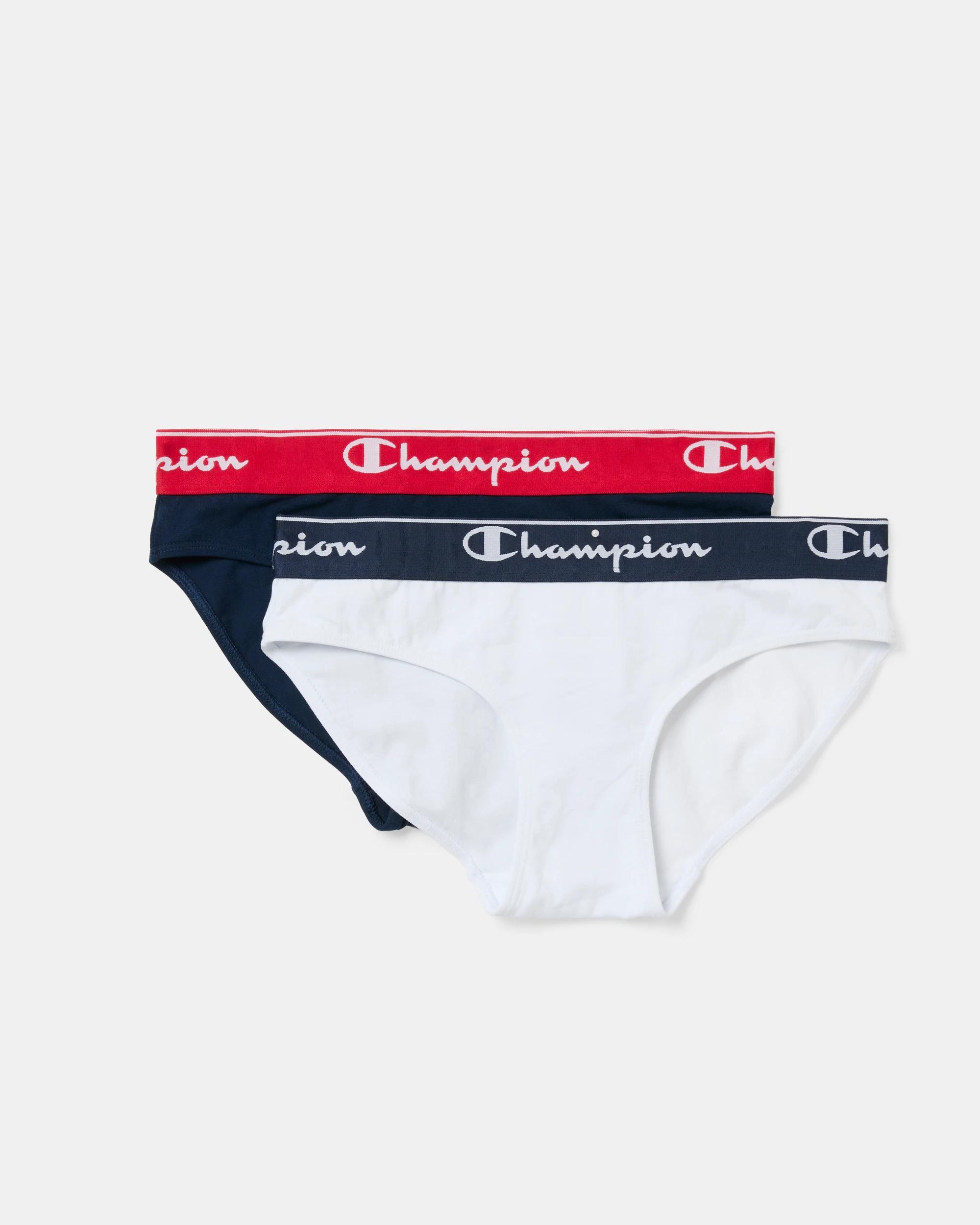 1 2 Pack Champion Womens Briefs White Navy, 1 of 9