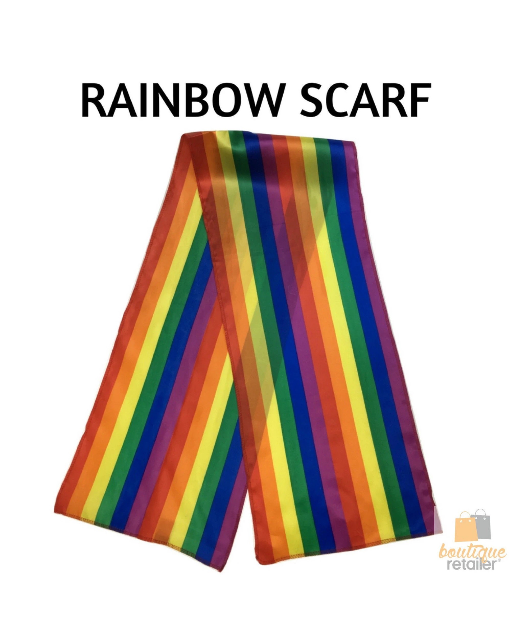 4 Partyrama Rainbow Stripe Scarf - One Size - Multi, 4 of 4