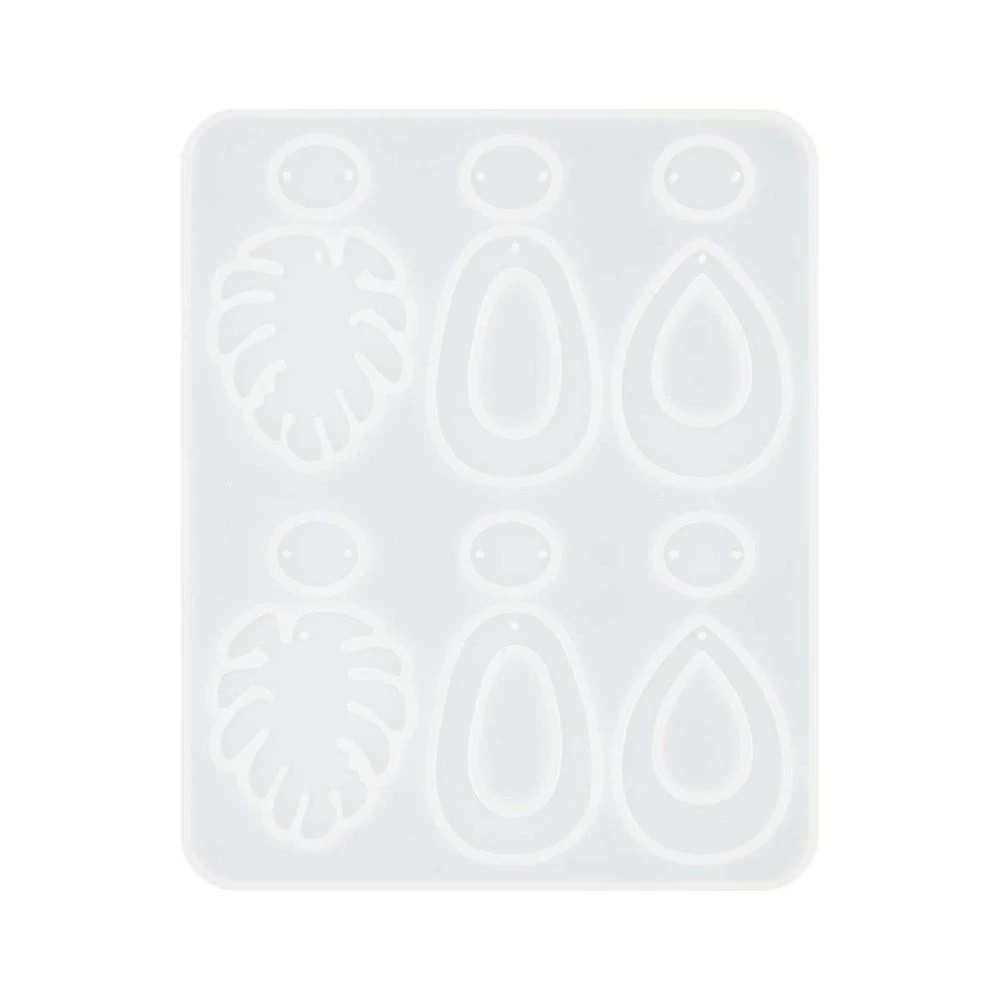 2 Ribtex UV Resin Silicone Mould Monstera Earrings, 2 of 2