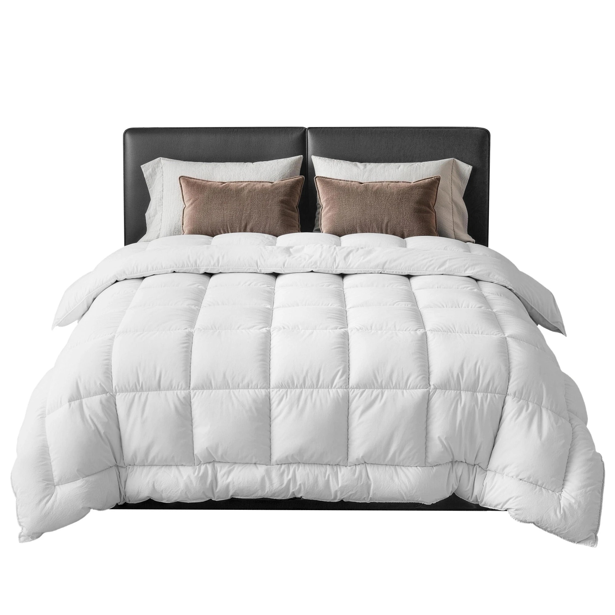 1 Giselle 800GSM Wool Quilt Winter Doona- King Bed - White, 1 of 4