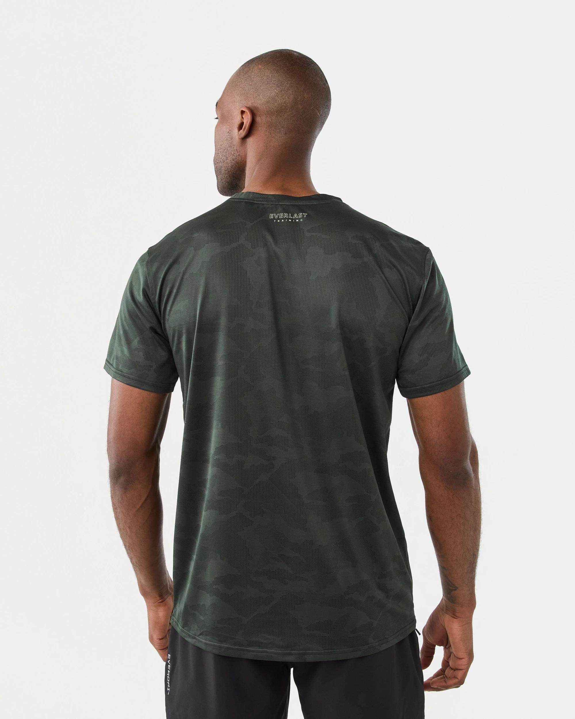 3 Everlast Mens Evertech Jaquard Training T-shirt Green Camo, 3 of 7