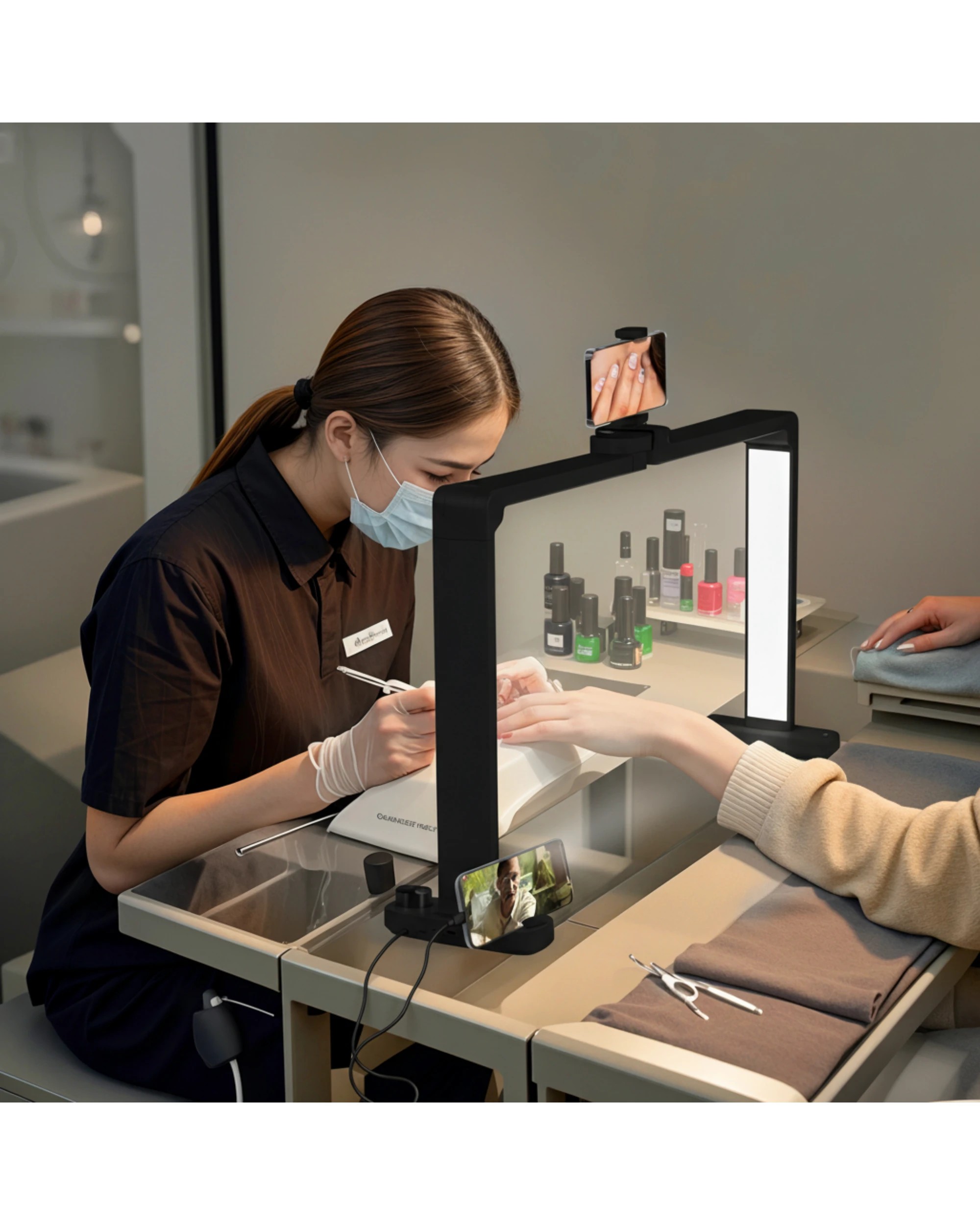 4 Advwin Foldable Nail Tech Lamp for Desk - Black, 4 of 8