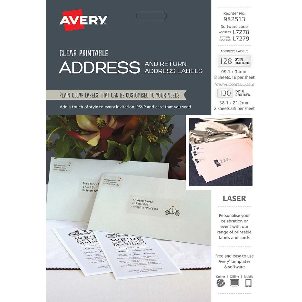 1 Avery Crystal Clear Address Labels Kit 258 Pack, 1 of 4