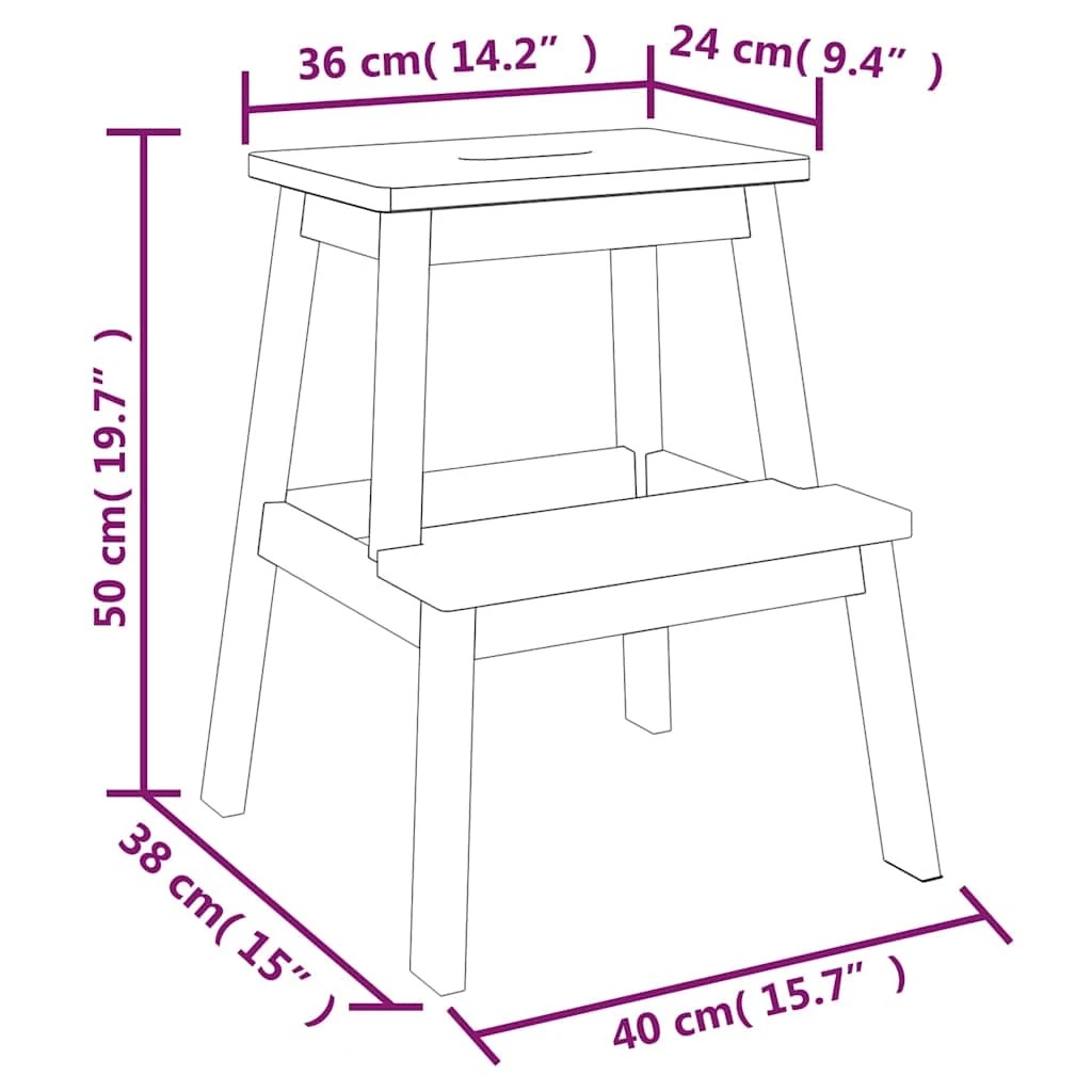8 vidaXL 2 step stool Durable - Brown, 8 of 8