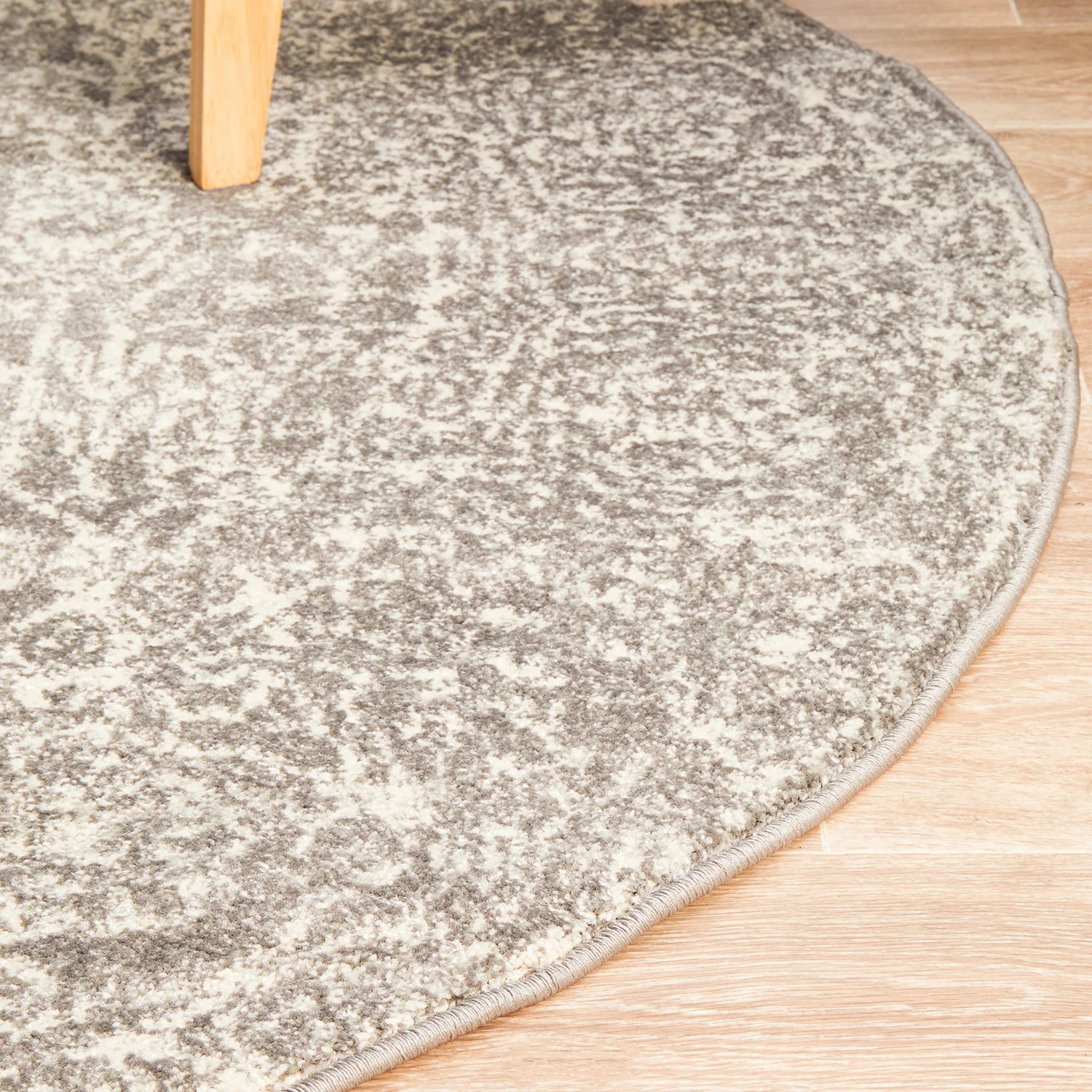 6 Common Ground Rugs Encore 256 240x240cm - Large Round Power Loomed Pet Friendly Rug - Silver, 6 of 9