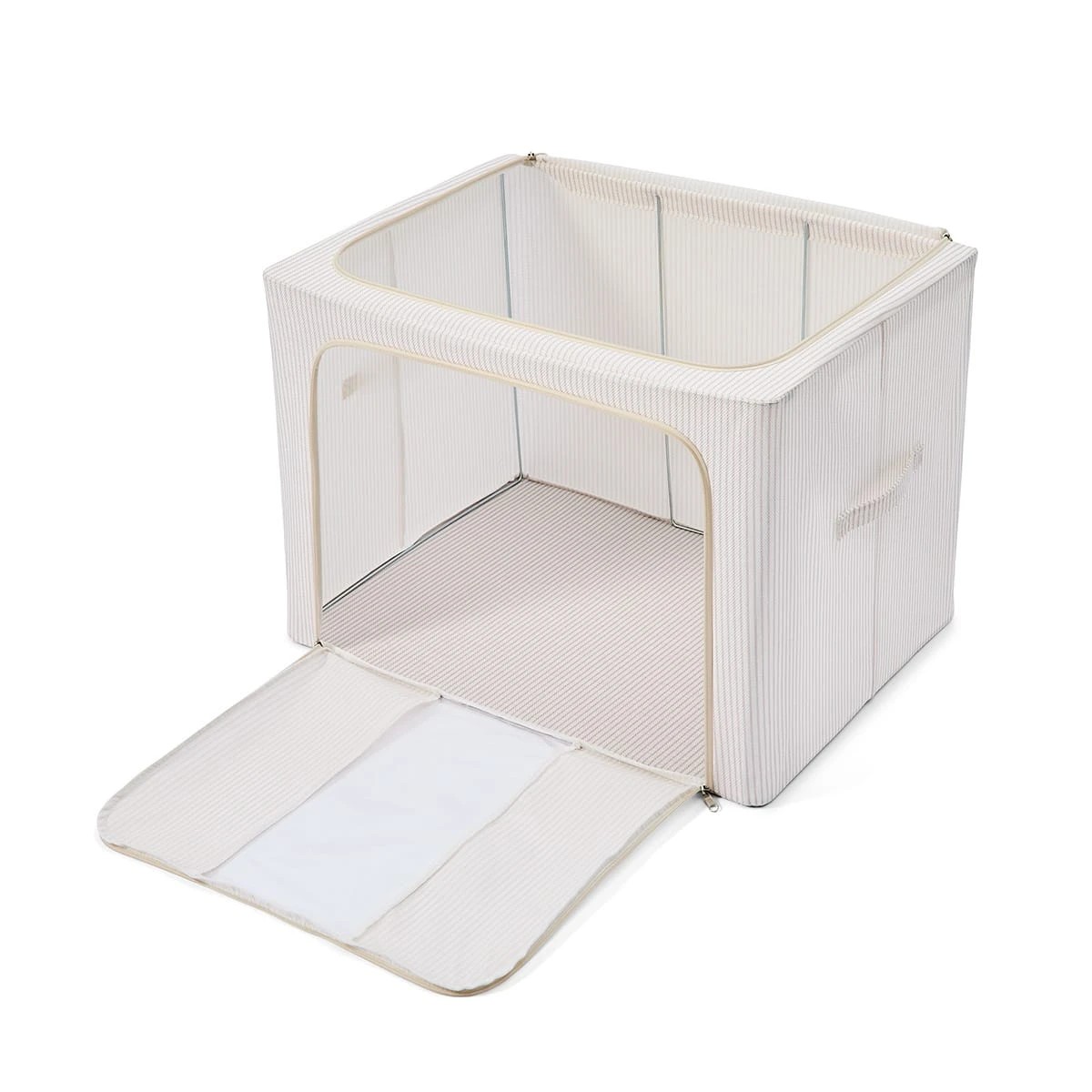 8 Linen Look Collapsible Box with Window - Extra Large, Stripe, 8 of 10