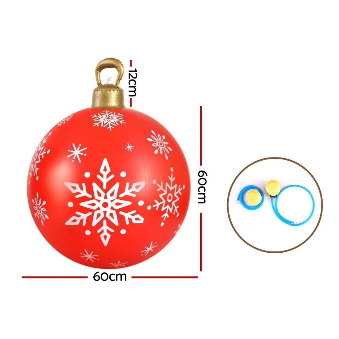 3 Jingle Jollys Christmas Inflatable Ball Bauble 60cm Outdoor Decoration - Red, 3 of 7
