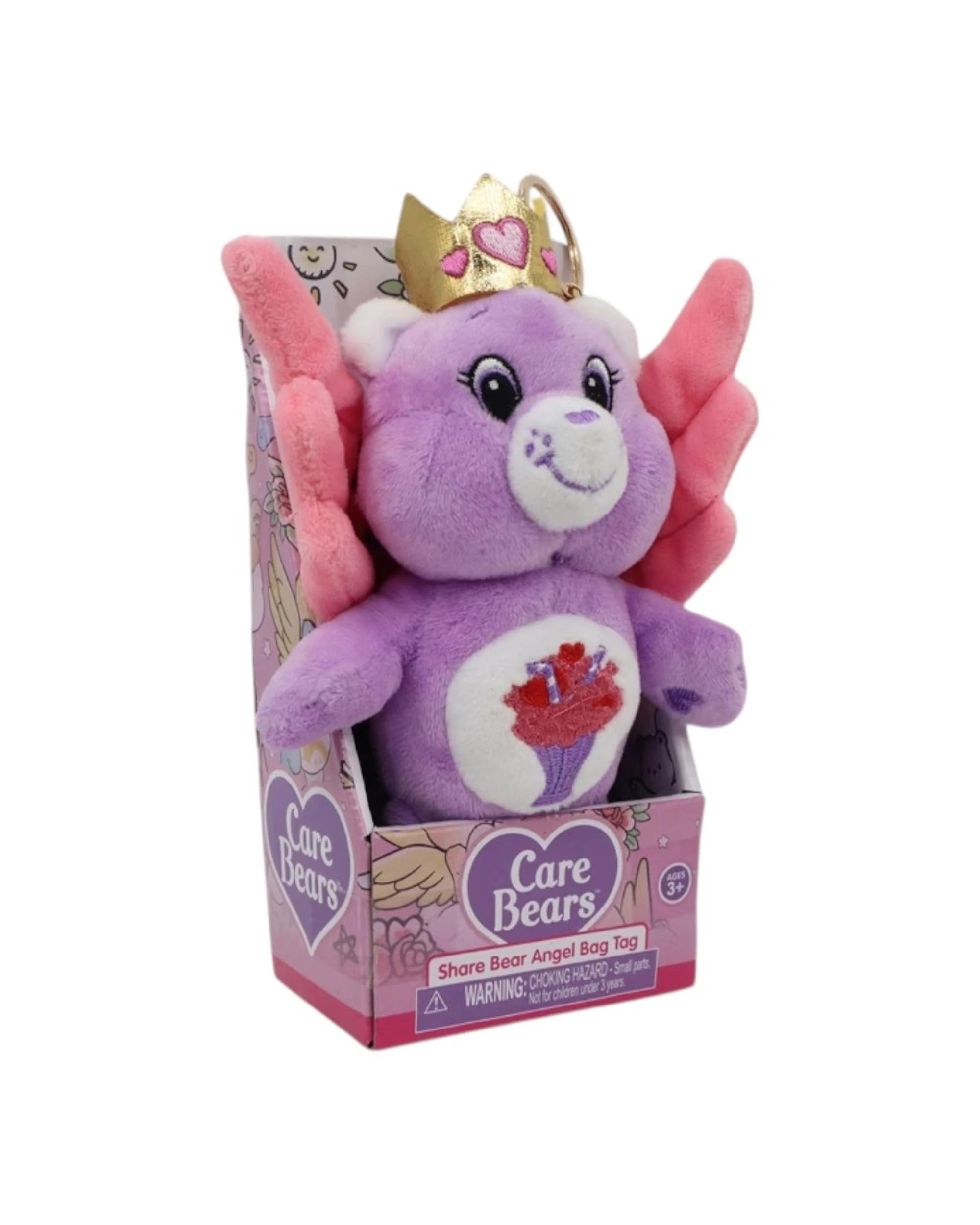 2 Care Bears Share Bear Angel Plush Bag Tag, 2 of 3