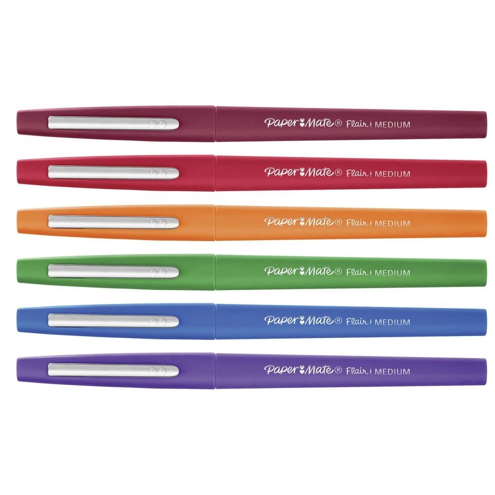 2 Paper Mate Flair Medium Fineliner 0.7mm Assorted 6 Pack, 2 of 3