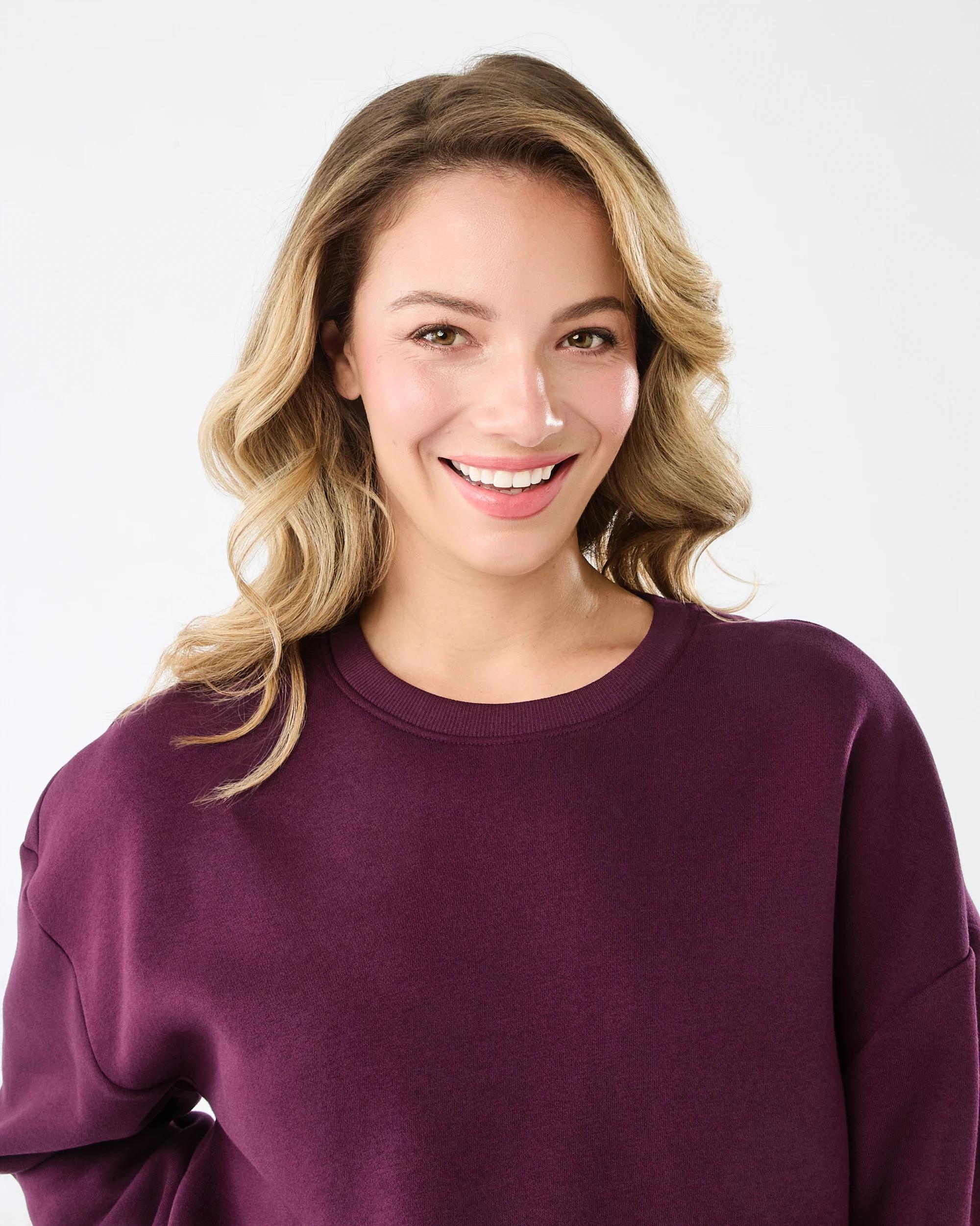 4 Oversized Crew Neck Sweatshirt Plum Jam, 4 of 5
