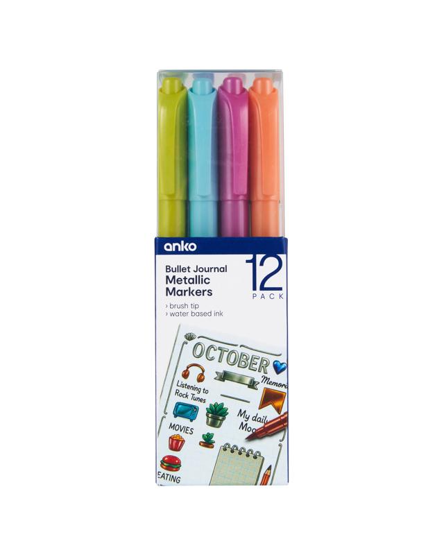12 Pack Bullet Journal Metallic Mar