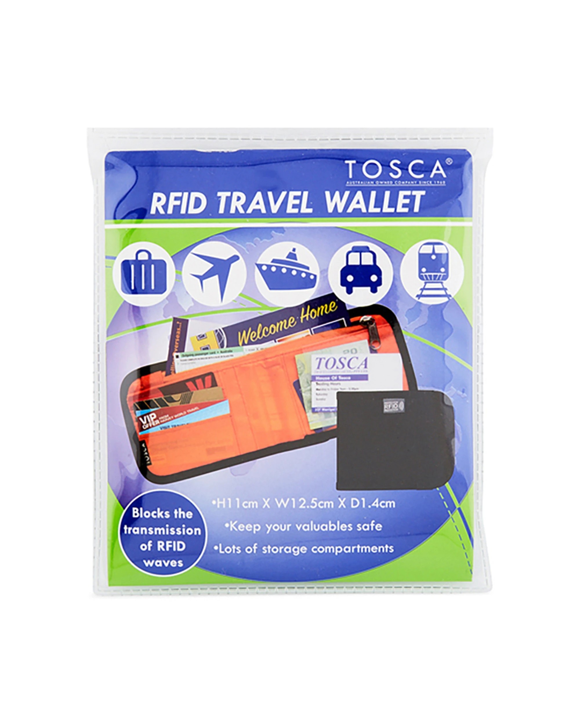 2 Tosca 2Pk Rfid Blocking Safety Travel Money Card Wallet - Multi, 2 of 2