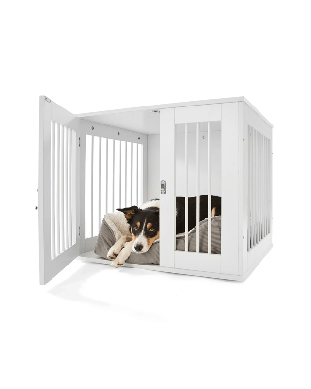 Pet Crate Wooden White - Me