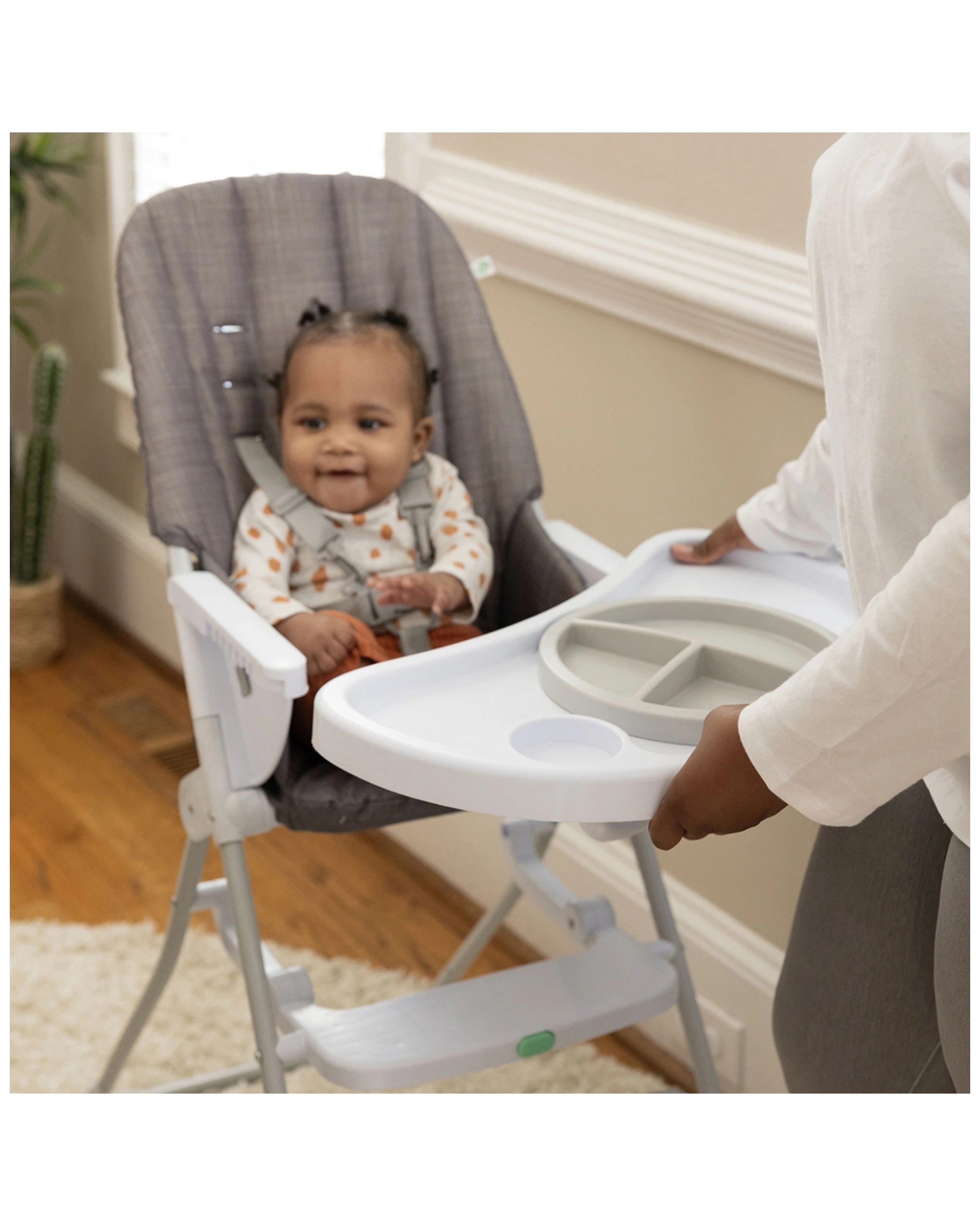 4 Ingenuity Sun Valley Compact Folding Baby High Chair 6 Months To 3 Years - Grey, 4 of 6