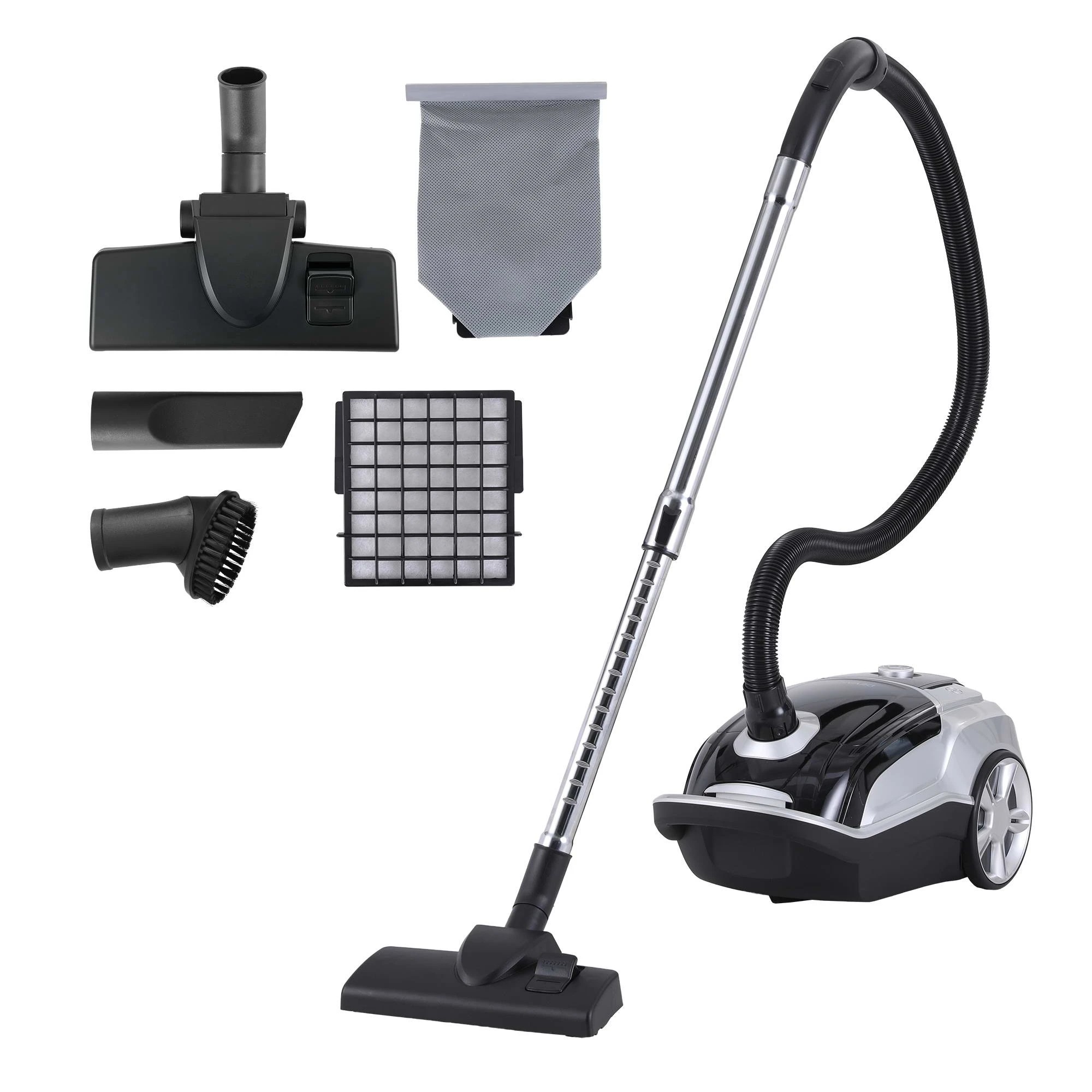 1 DEVANTI Bagged Vacuum Cleaner Powerful Suction for Carpet Wood Tile Floor - Black, 1 of 8