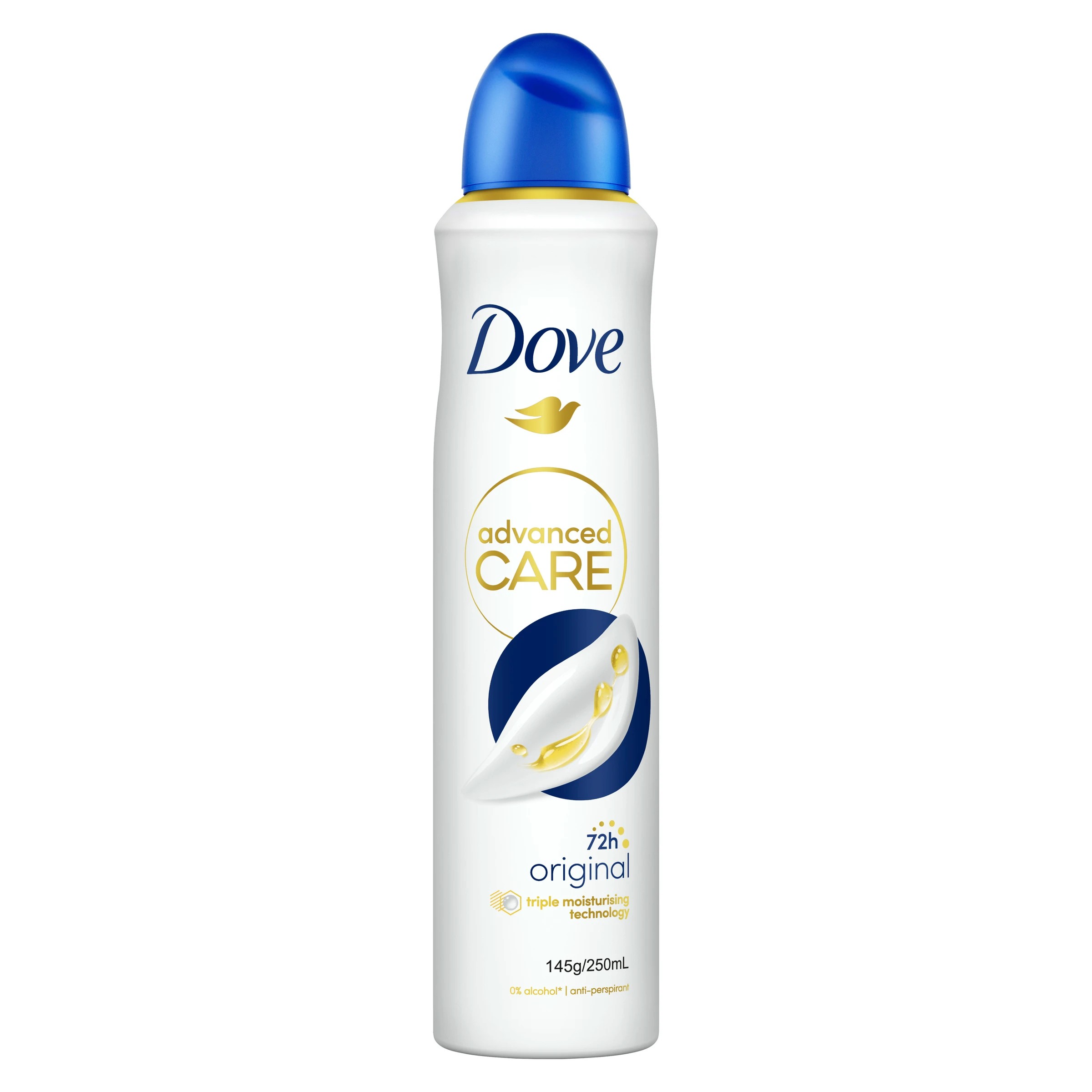 1 Dove Advanced Care Original Antiperspirant Deodorant 250ml, 1 of 10
