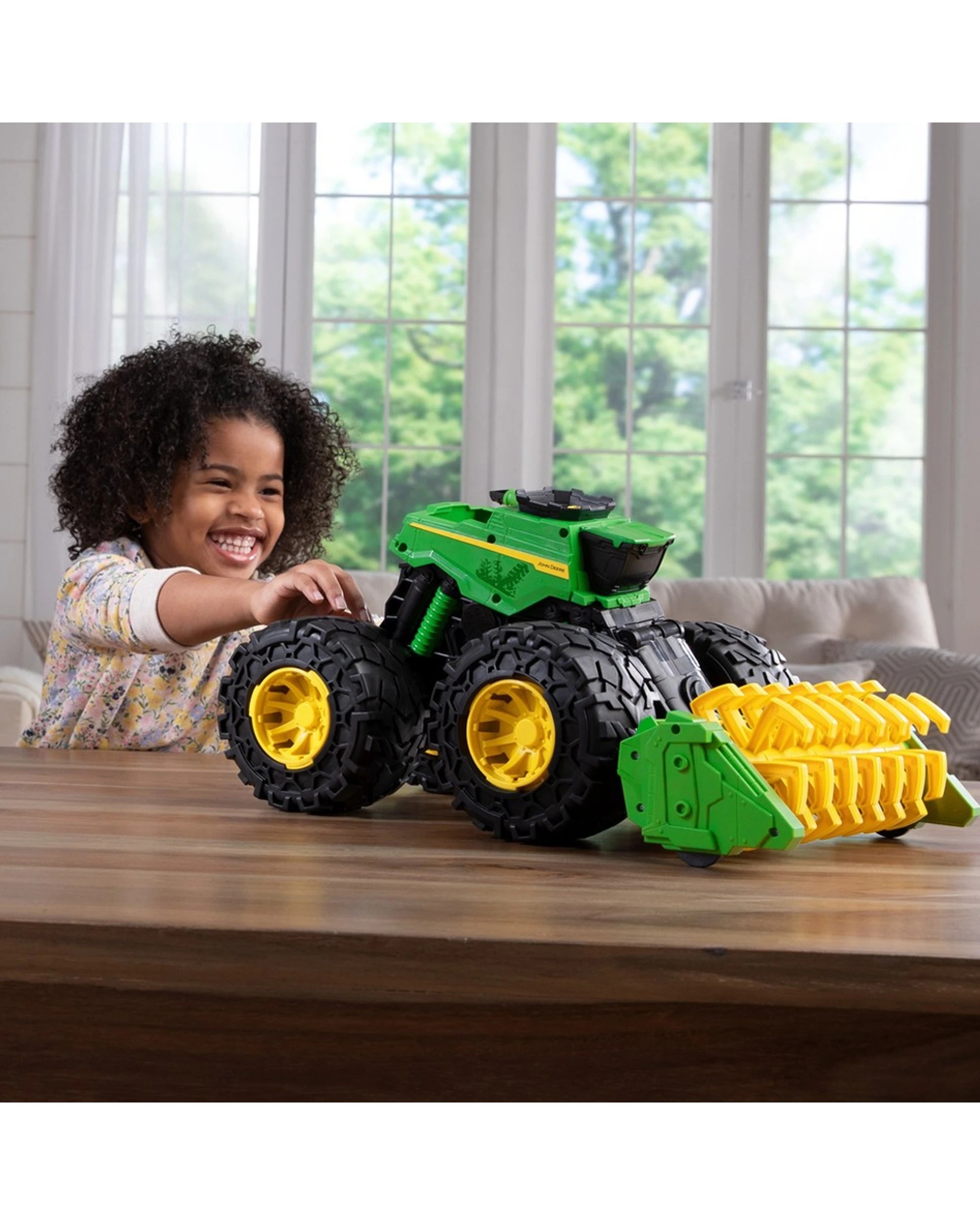 2 John Deere Kids Monster Treads Super Scale Combine With Lights And Sounds Kids Toy - Green, 2 of 6