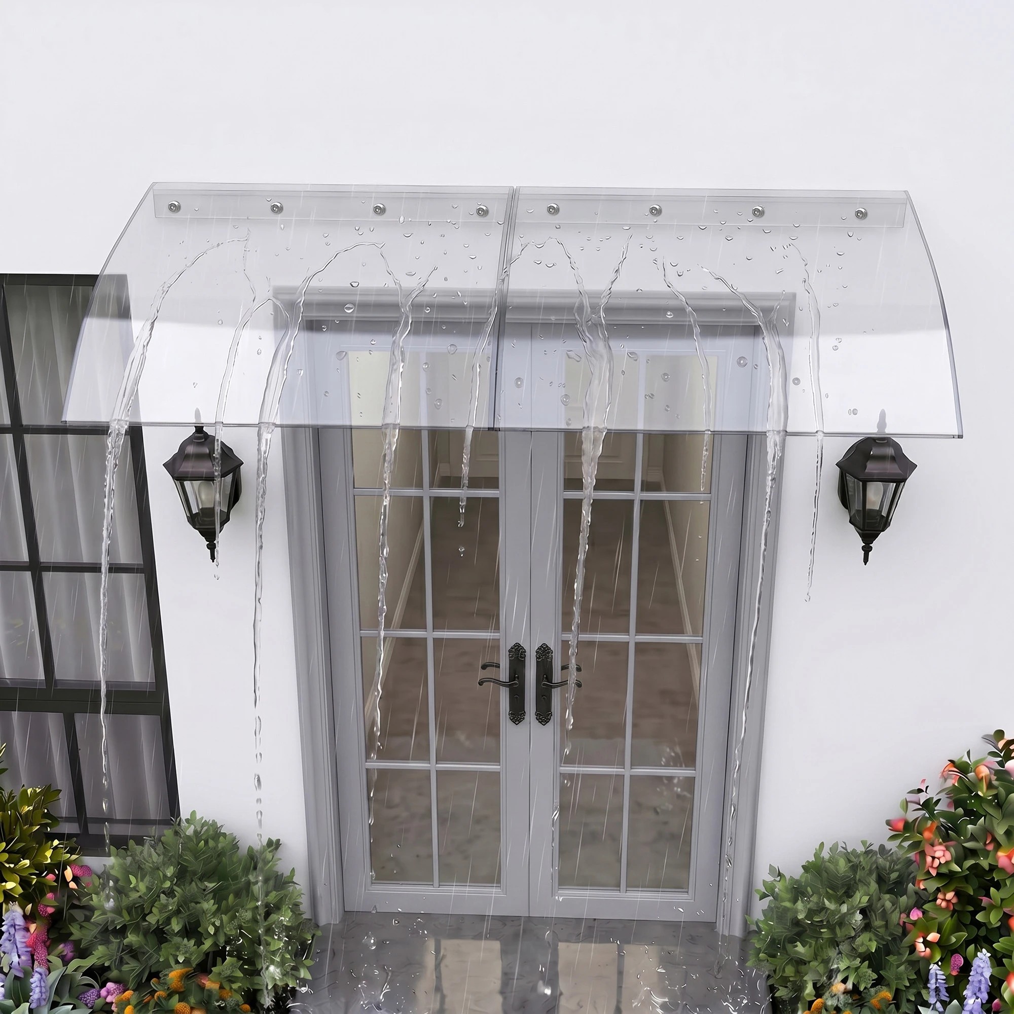 6 Instahut Window Door Awning 0.4mx2m - Clear, 6 of 9