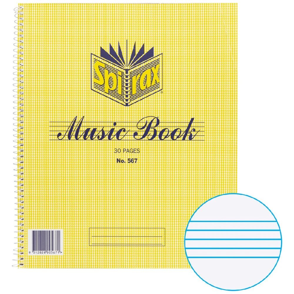 1 Spirax No. 567 60gsm 12 Stave Music Book 30 Page, 1 of 3