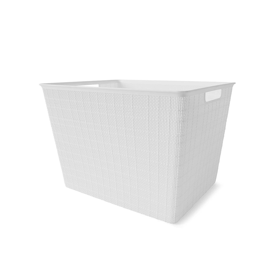 2 26L Linen Weave Rectangle Basket - White, 2 of 8