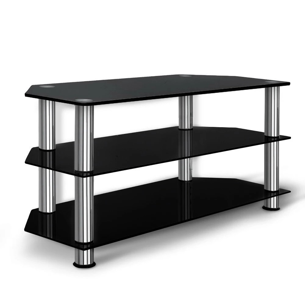 1 Artiss TV Stand 3 Tiers Storage Shelf - Black, 1 of 6