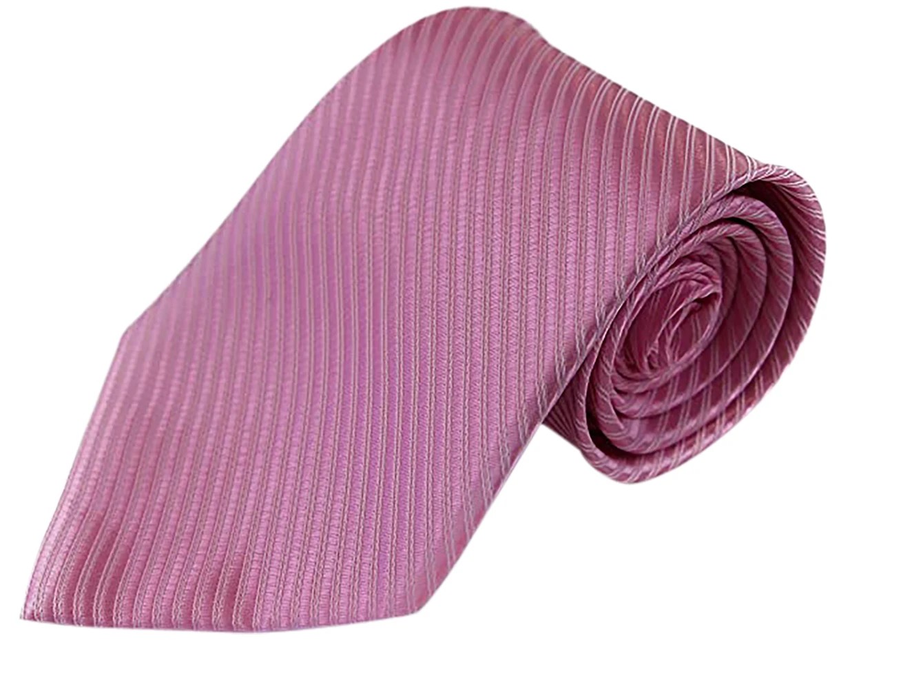 4 Zasel Mens Light Pink Striped 10cm Classic Neck Tie - Pink, 4 of 4