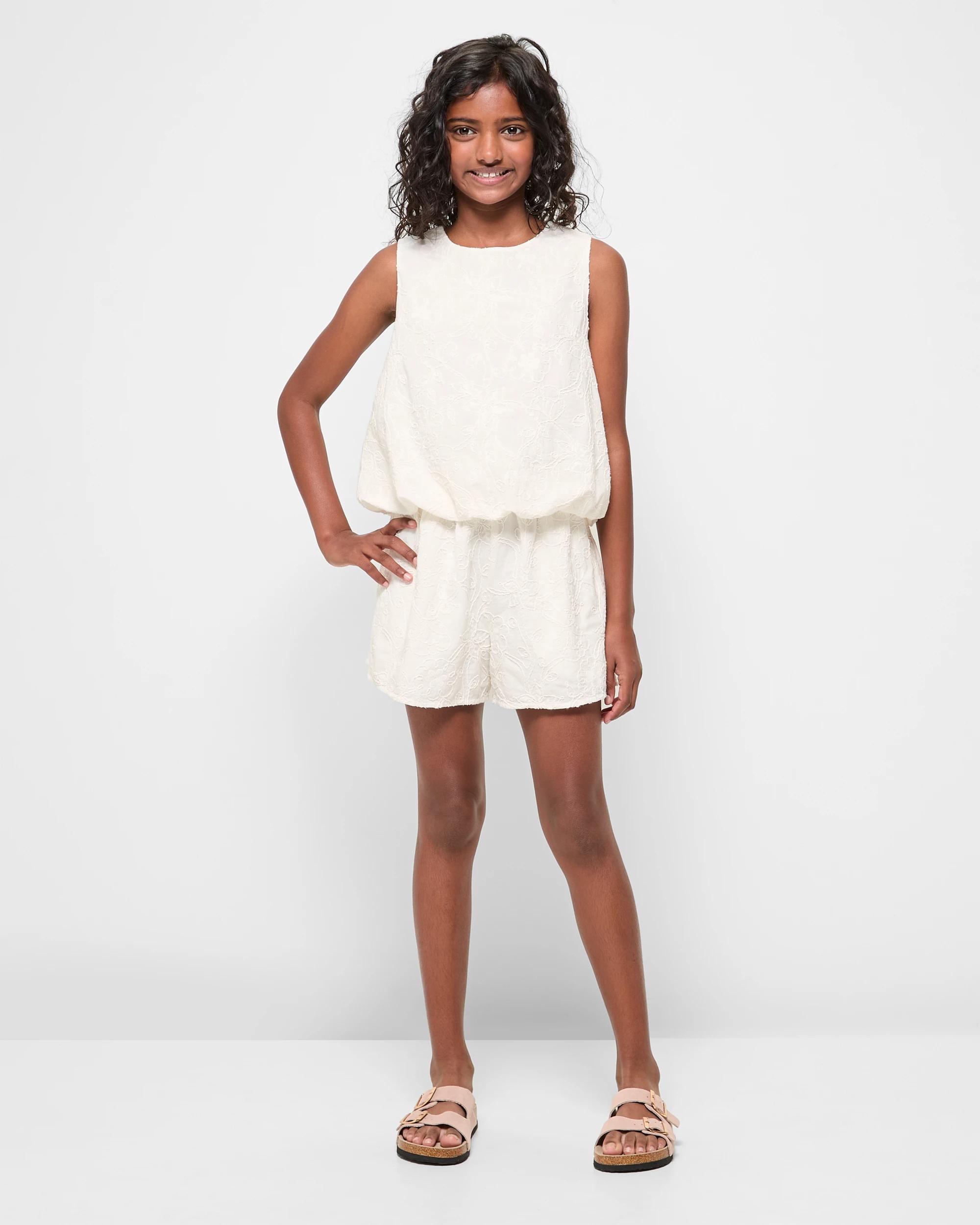 2 Target Bubble Hem Embroidered Tank Top WHITE, 2 of 5