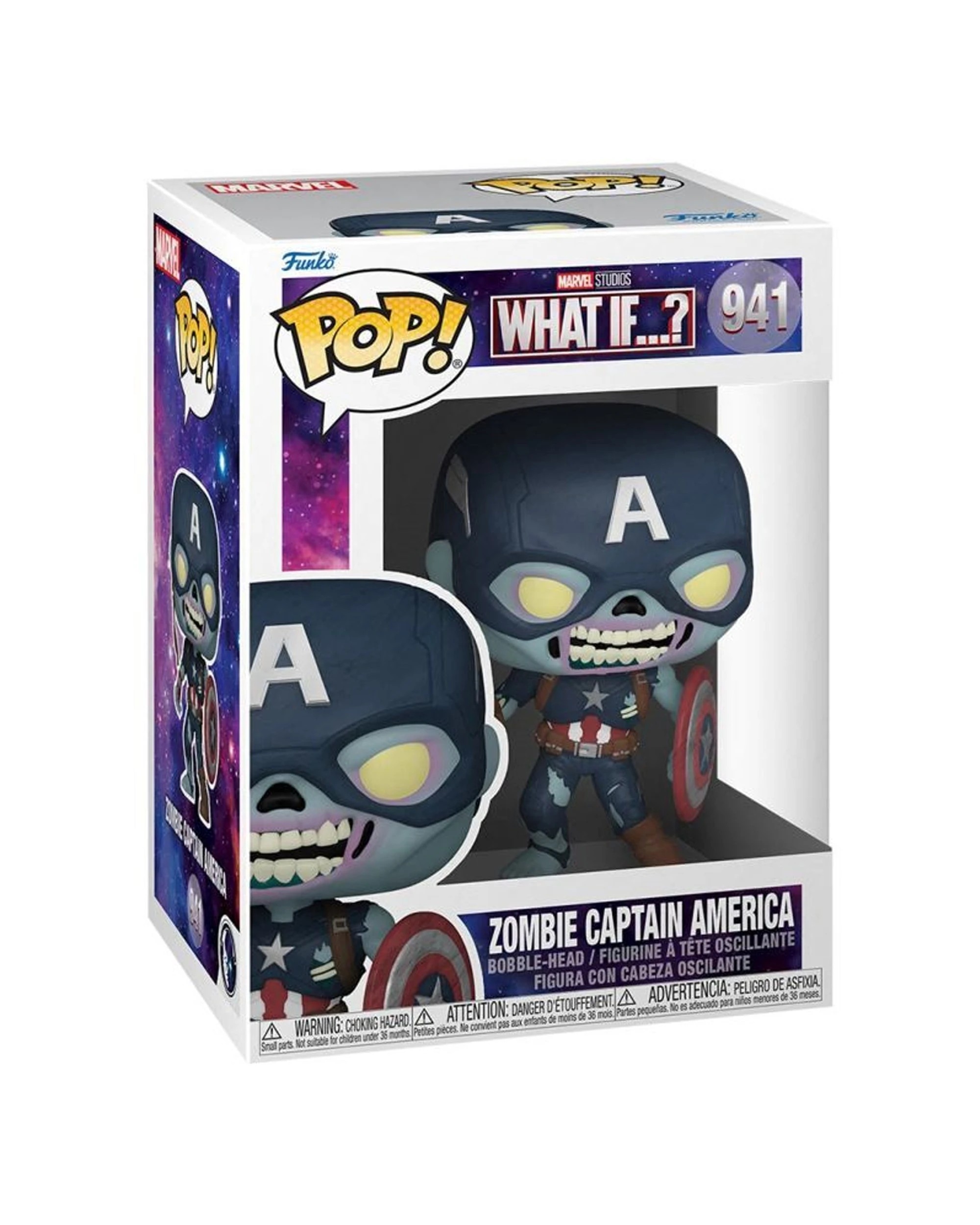 2 Pop Vinyl Figurine What If - Zombie Captain America 10cm Action Figure - Multi, 2 of 3