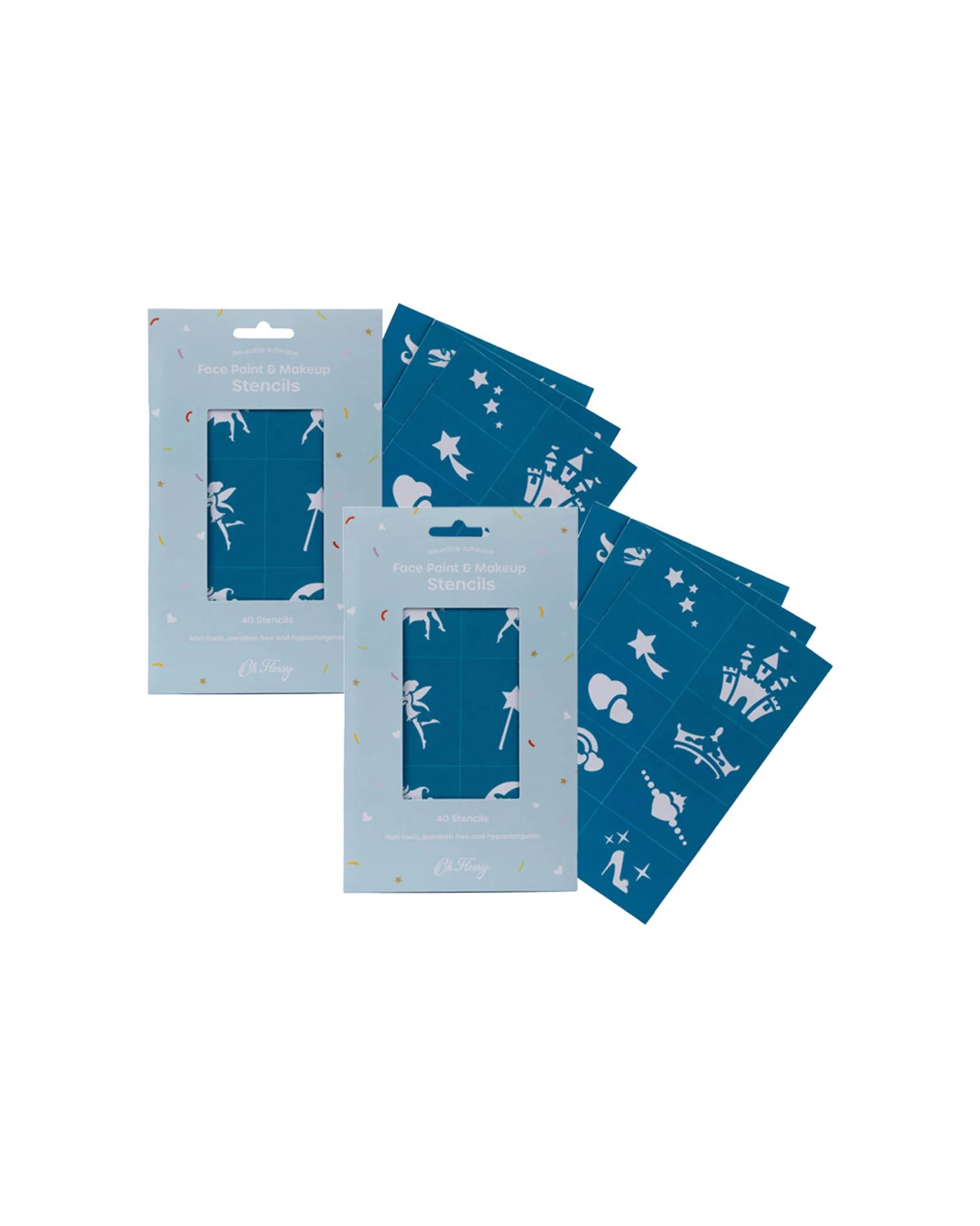 1 OH FLOSSY 2x40pc Reusable Adhesive Stencils For Face Paint And Makeup - Multi, 1 of 8