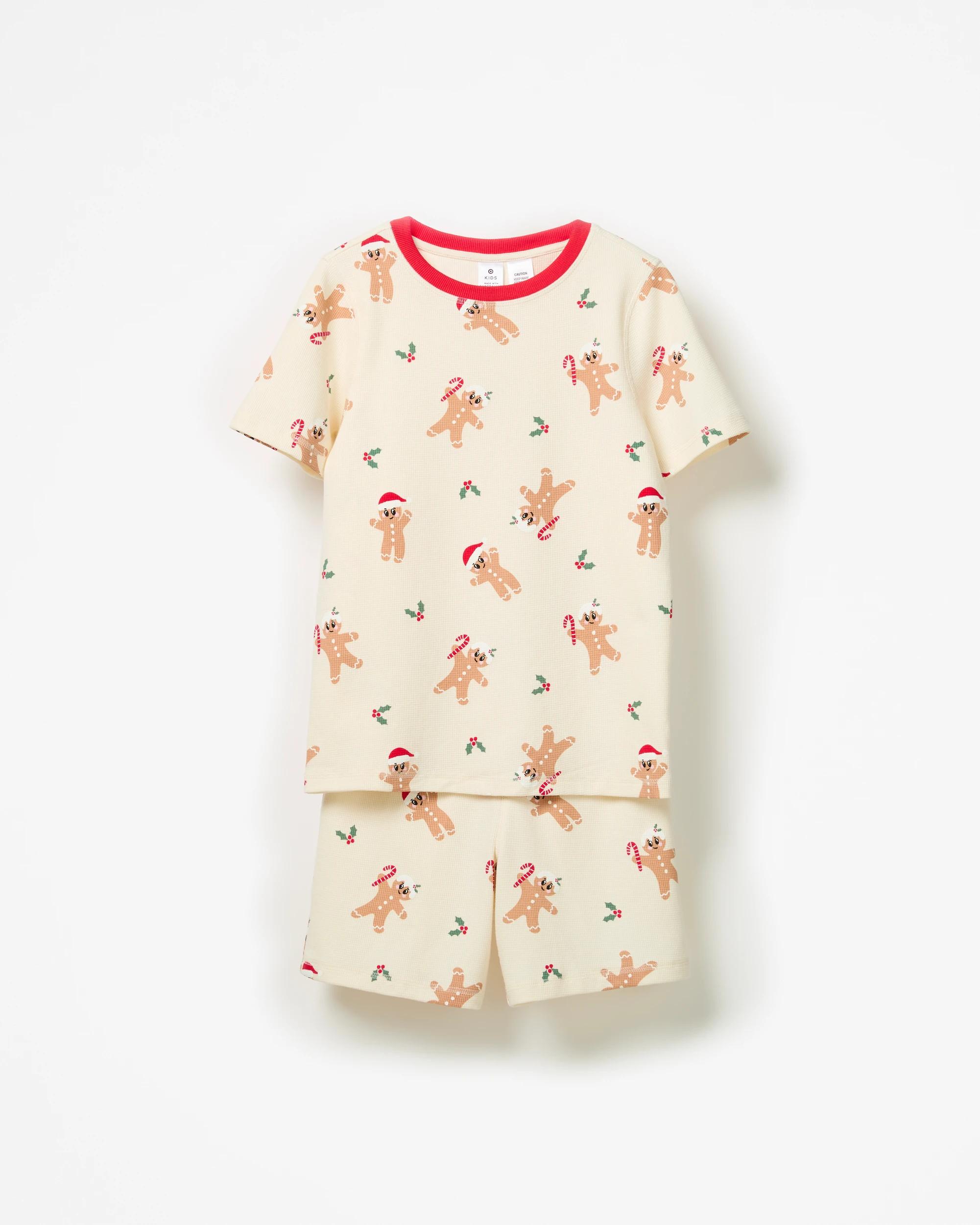 4 Target Family Matching Christmas Gingerbread Australian Cotton Older Kids Waffle Pyjama Set GINGERBREAD, 4 of 7