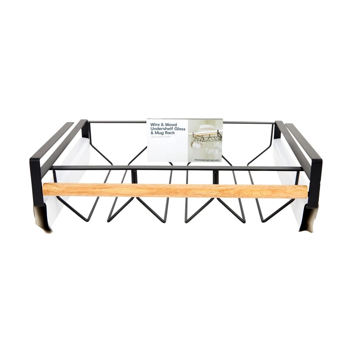 7 Wire and Wood Undershelf Glass and Mug Rack, 7 of 7