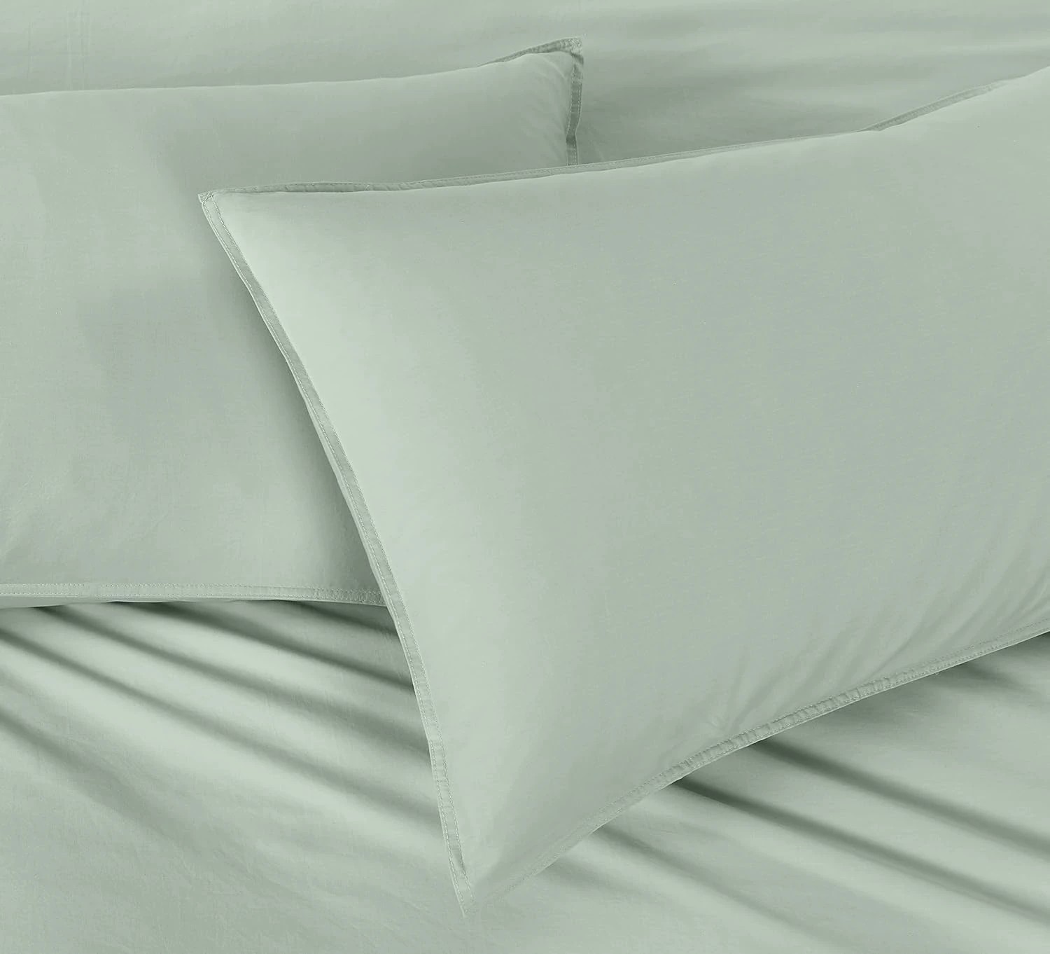 3 Gioia Casa Vintage Washed Cotton Quilt Cover Set Soft Breathable - Super King Bed - Sage, 3 of 7
