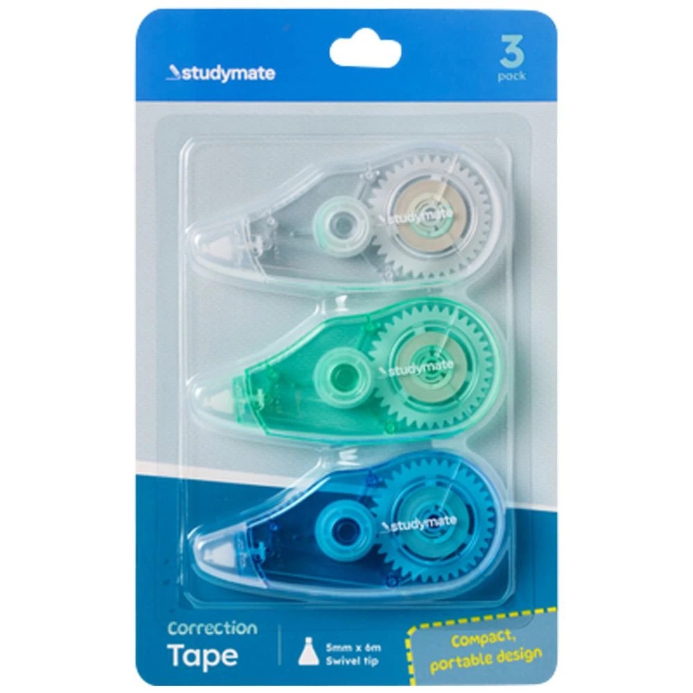 1 Studymate Correction Tape 3 Pack, 1 of 4