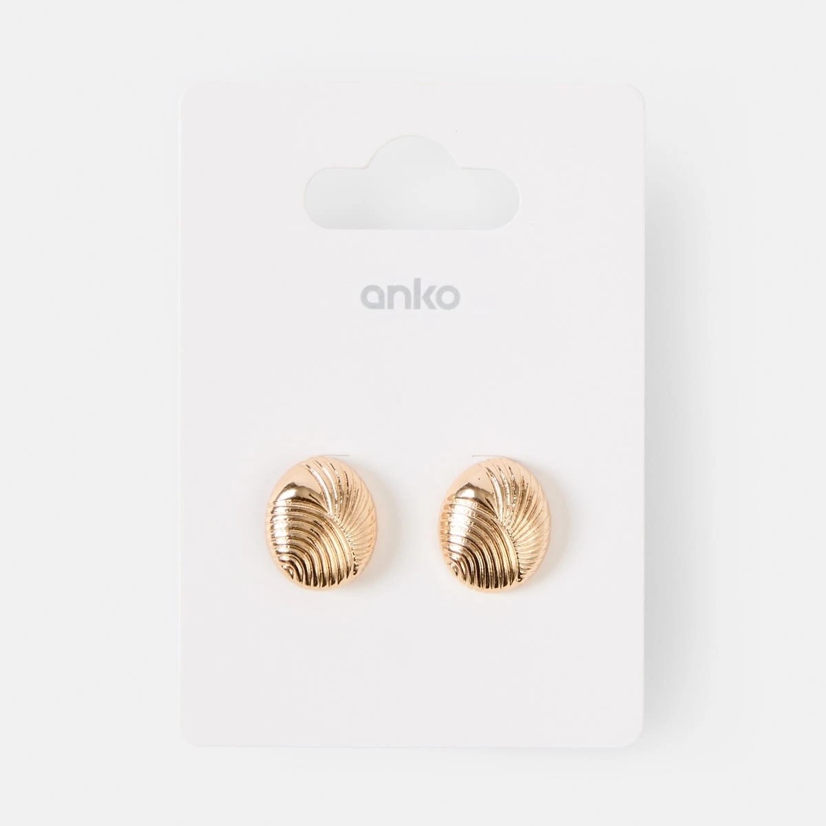 5 Oval Linear Stud Earrings - Gold Tone, 5 of 5