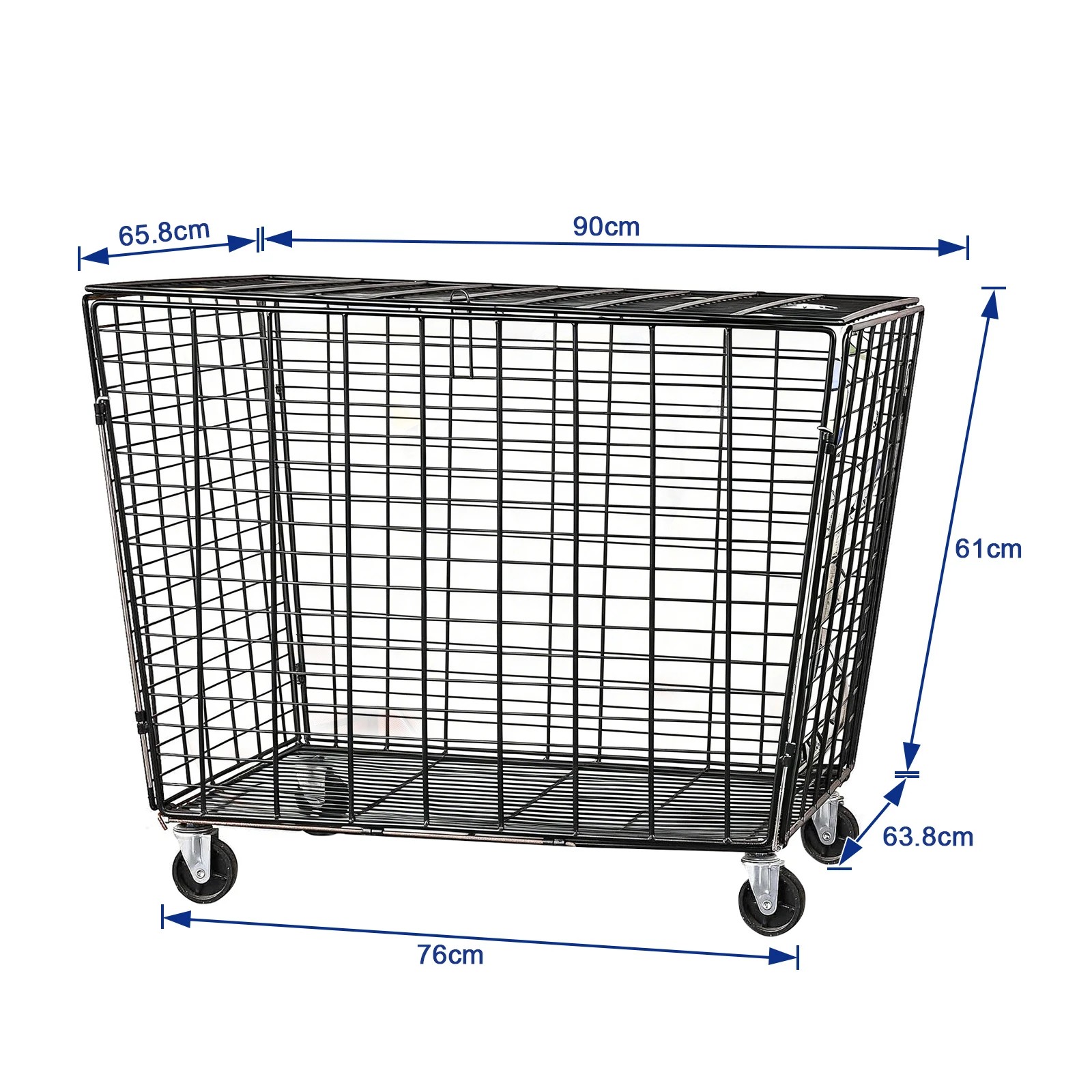2 Genki Large Sports Ball Storage Cart Lockable Bin Cage - Black, 2 of 6