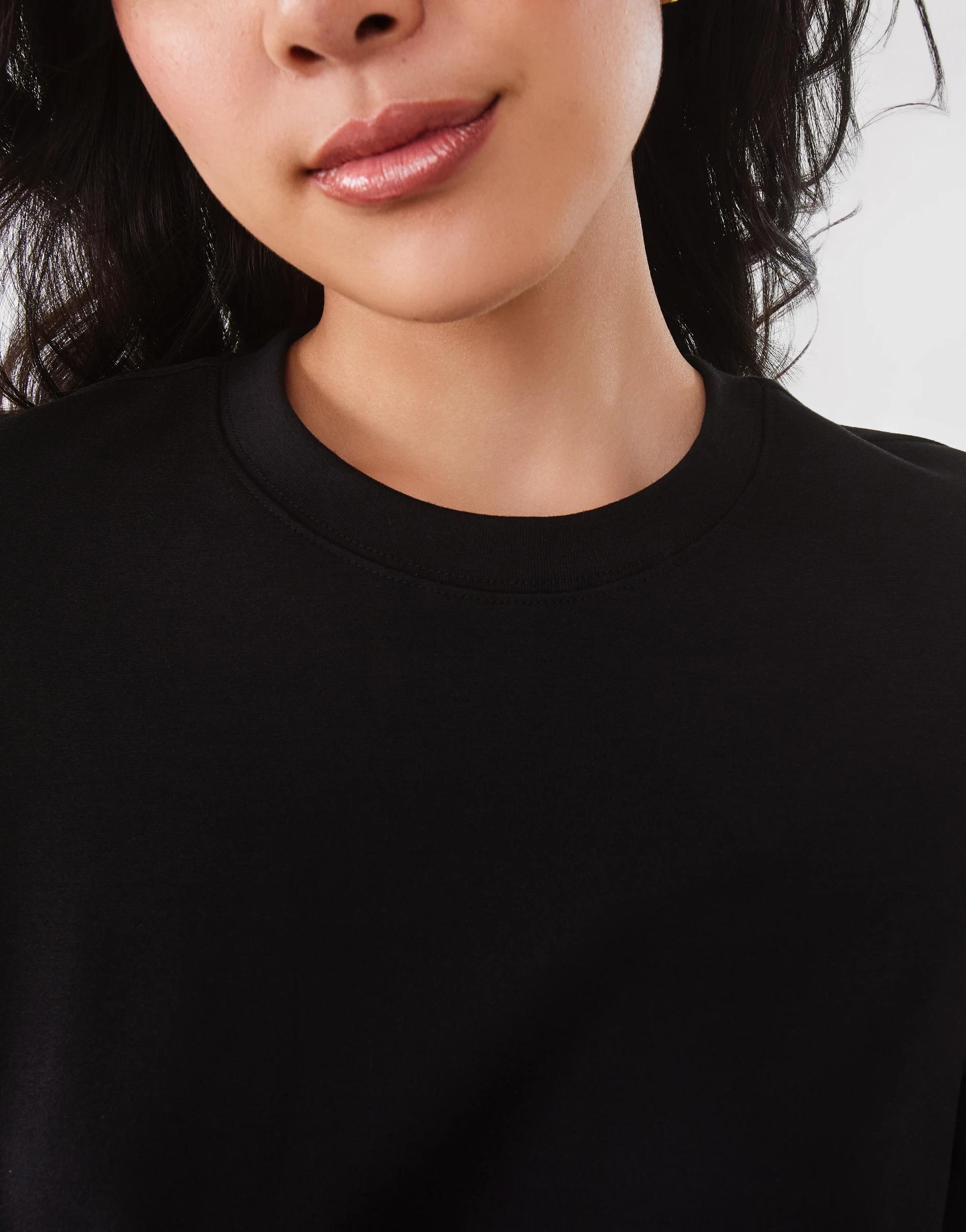 6 Short Sleeve Structured Detail Top Black, 6 of 8