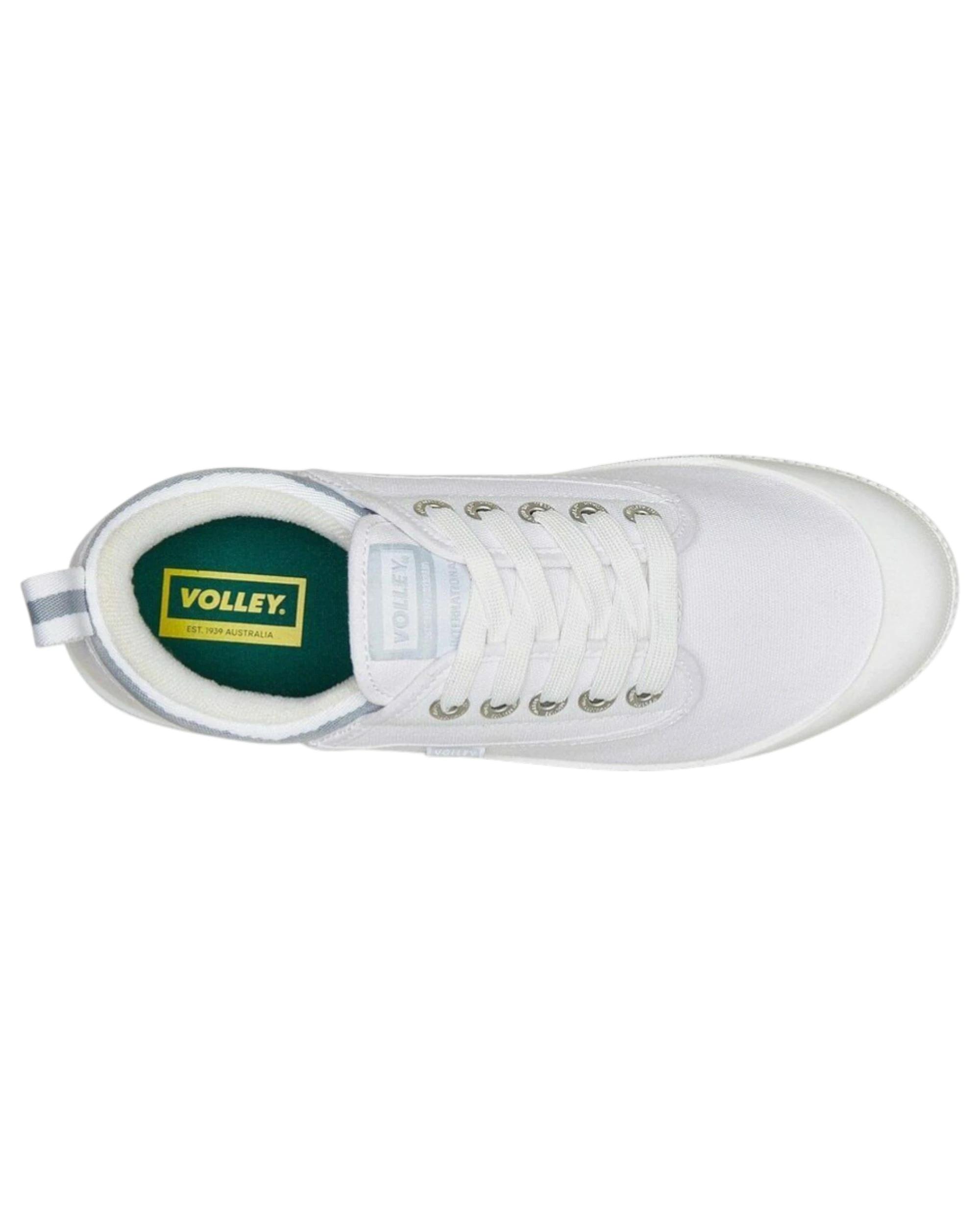 4 Volley Dunlop s International Low Canvas Casual Mens Shoes - White/Blue WHITE/LIGHT GREY INTERNATIONAL LOW, 4 of 4