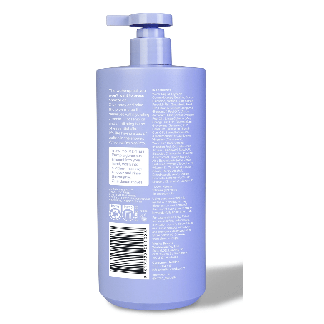 2 Epzen Awaken Cleanse Hydrating Body Wash 750ml - Vitamin E, Rosehip Oil and Natural Essential Oils, 2 of 2