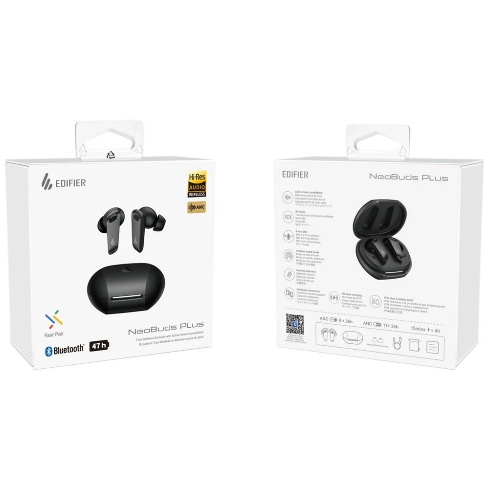 7 EDlFlER NeoBuds Plus Wireless Charging TWS with ANC Black, 7 of 7