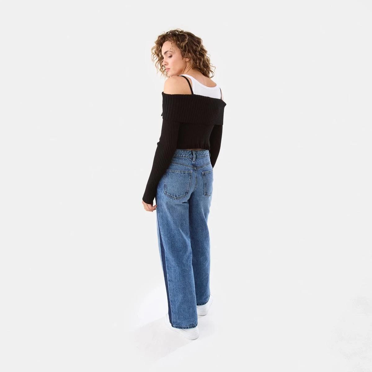 4 Long Sleeve Trim Rib Cardigan BLACK, 4 of 6