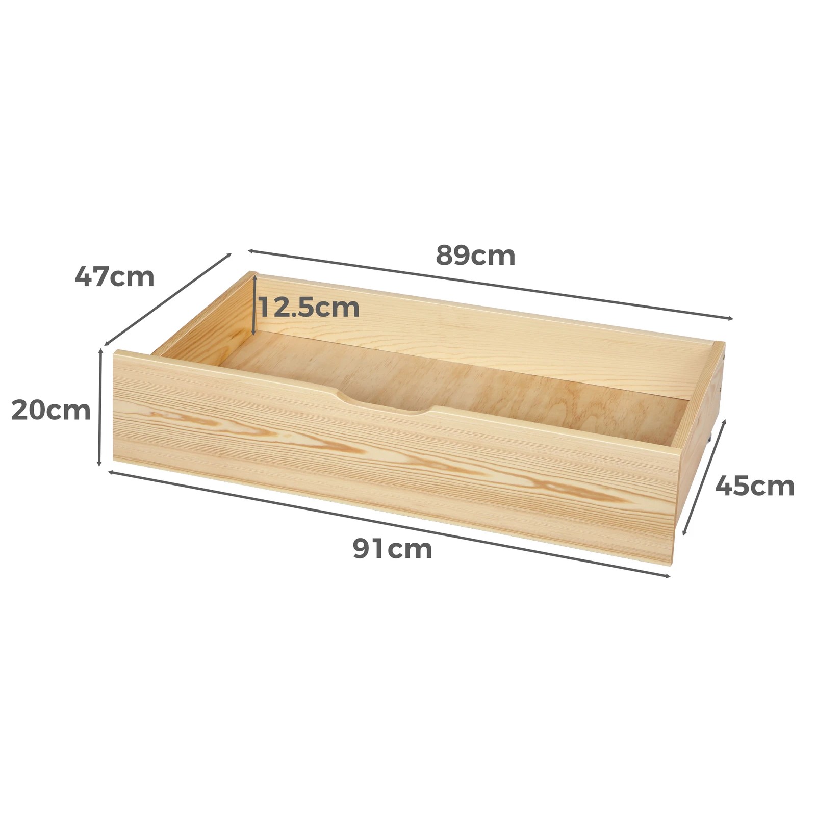 5 Alfordson 2x Storage Drawers Trundle for Wooden Bed Frame Base Timber - Natural, 5 of 7