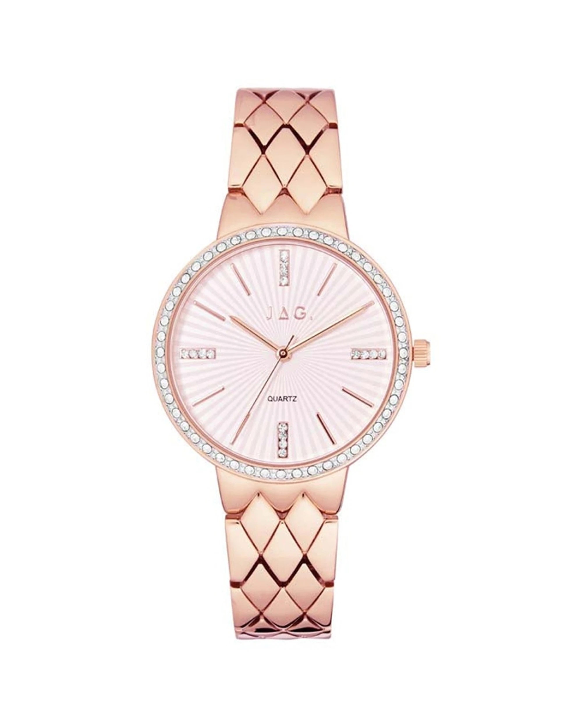 1 JAG Balmoral Rose Gold Metal Band 36mm Watch Splash Resistant, 1 of 1