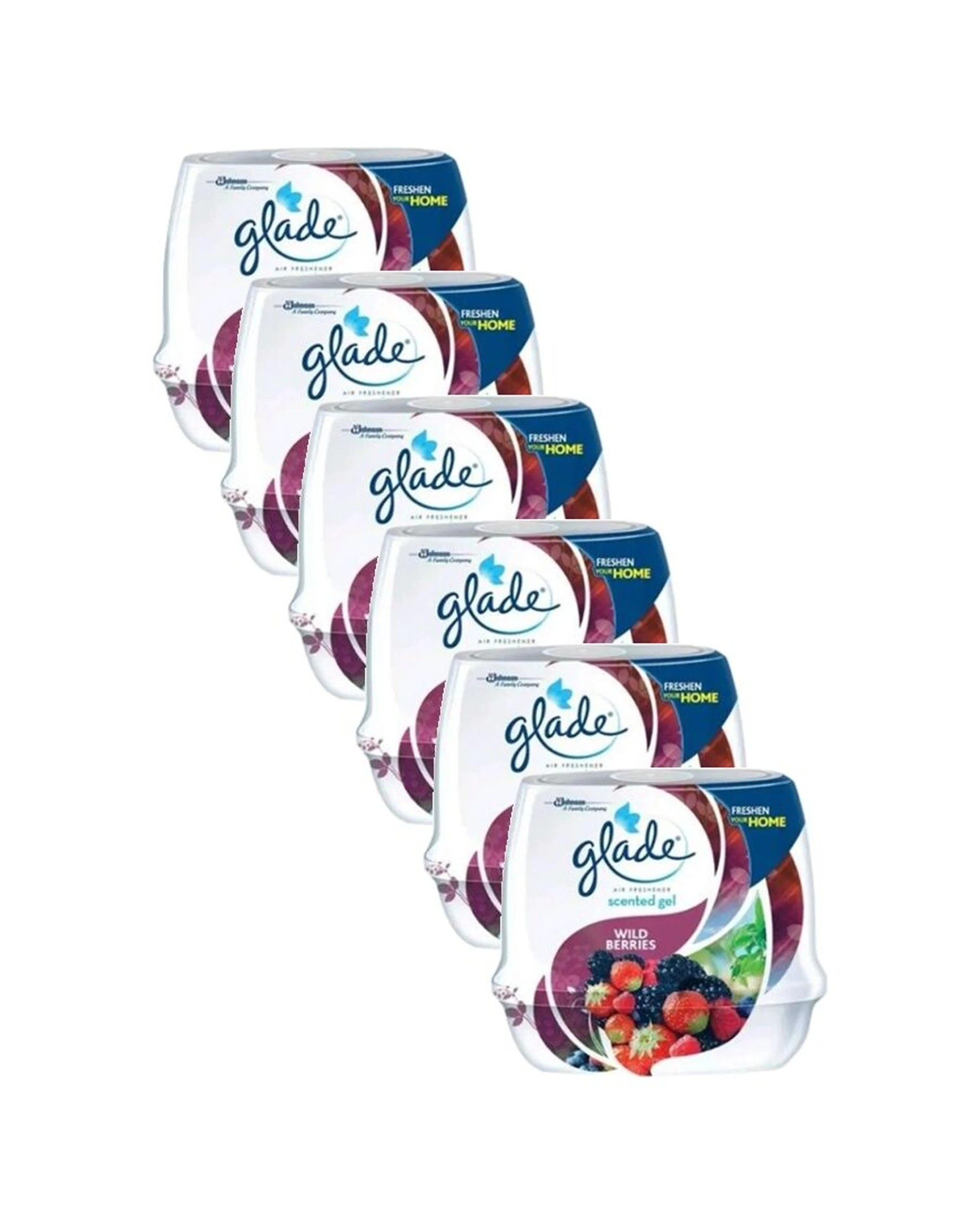 1 Glade 6PK Cone Scented Gel Air Freshener Home Fragrance Wild Berries 180g - White, 1 of 1