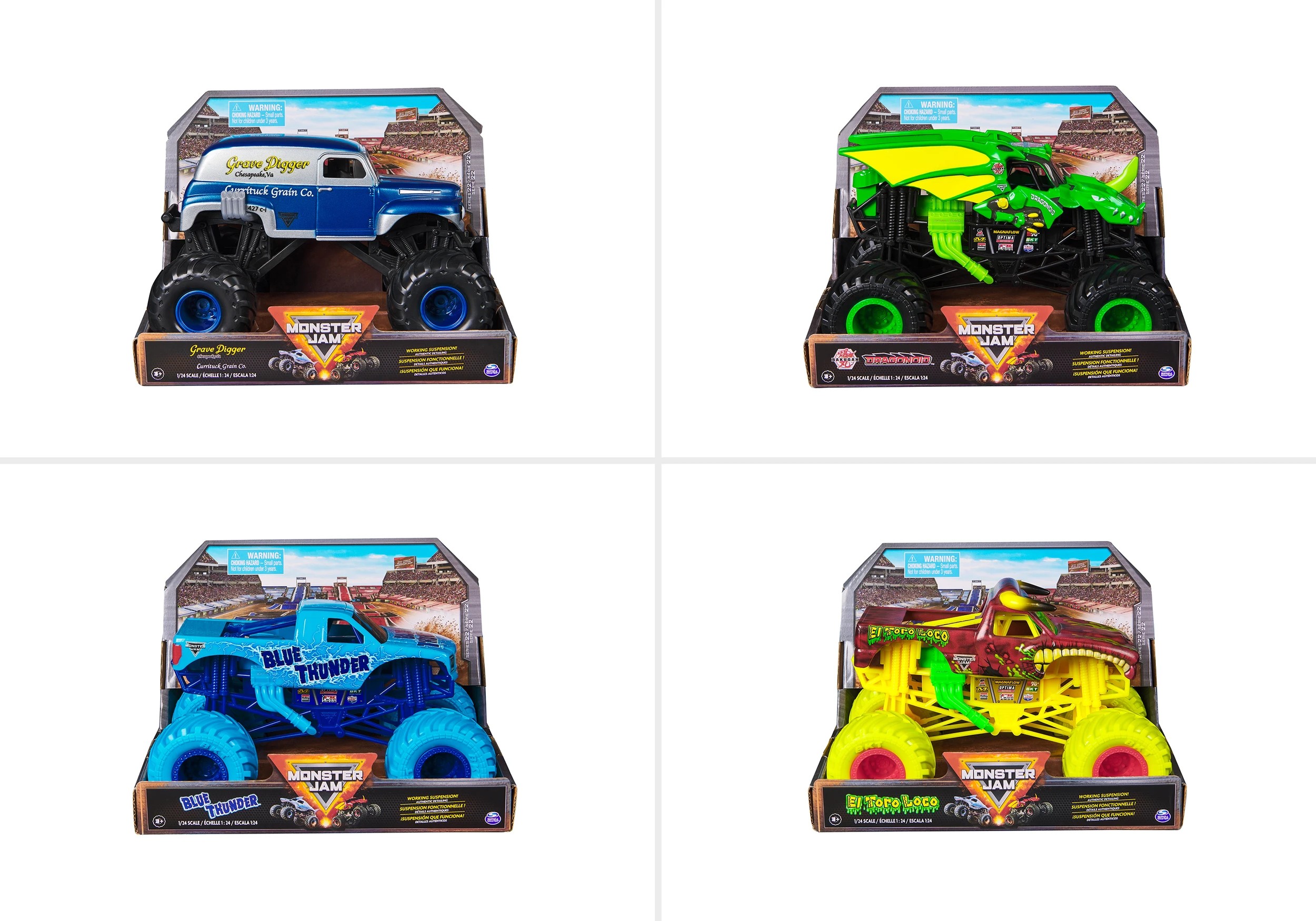 2 Monster Jam 1:24 Die Cast Monster Truck - Assorted, 2 of 8