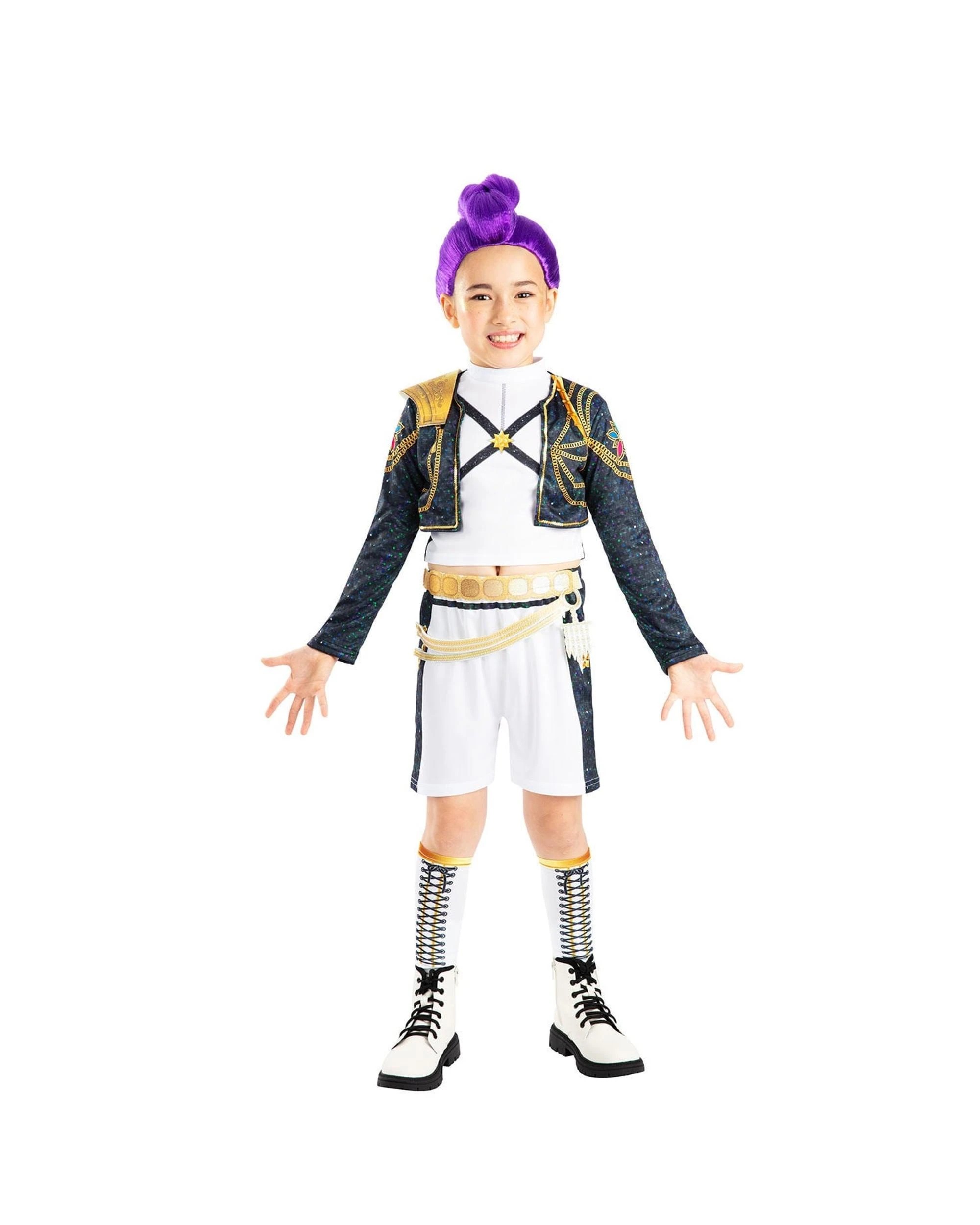 4 K-Pop Demon Hunters Rumi Gold Deluxe Costume Child Size 6 Years, 4 of 5