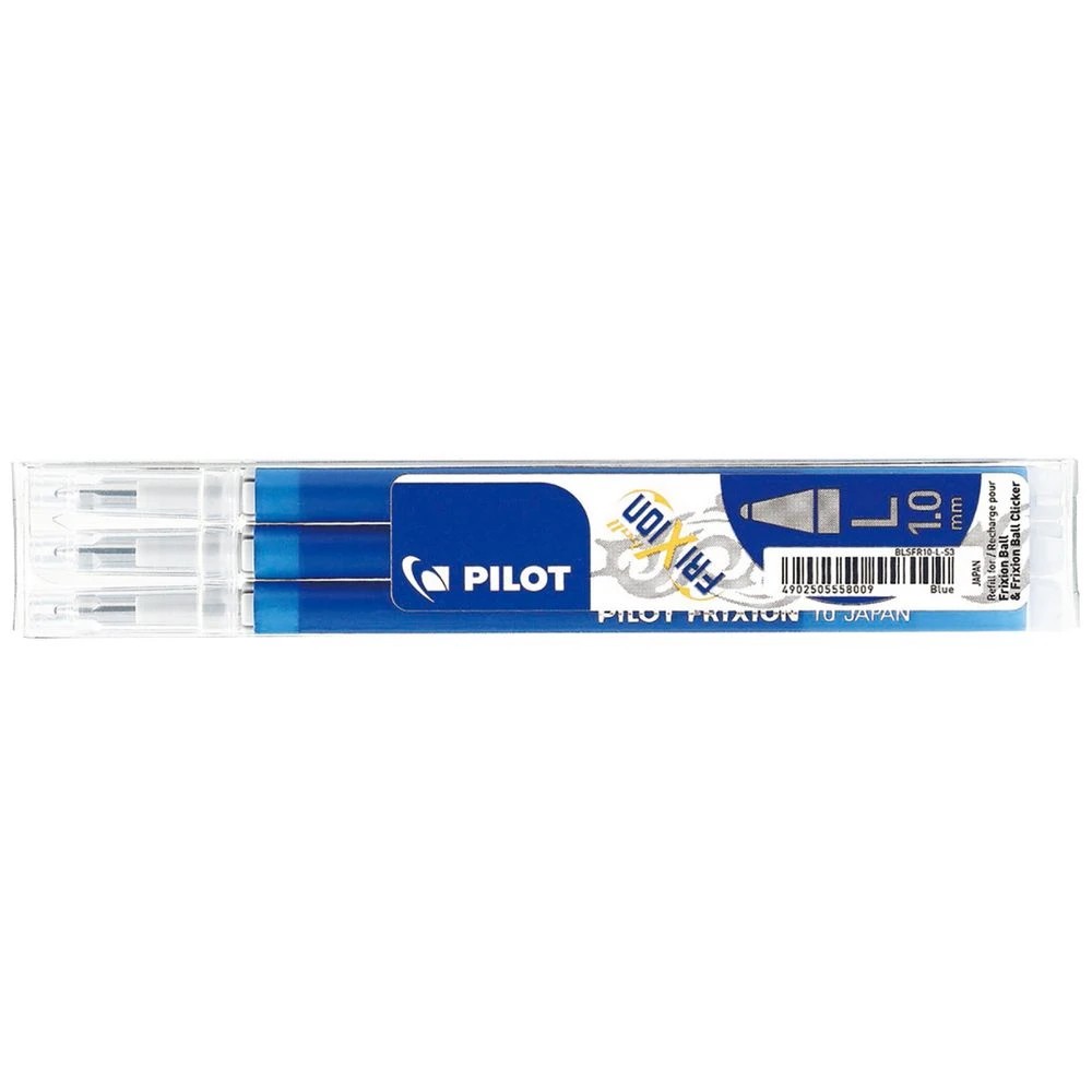 1 PILOT Frixion Erasable Gel Ink Refills 1.0mm Blue 3 Pack, 1 of 3
