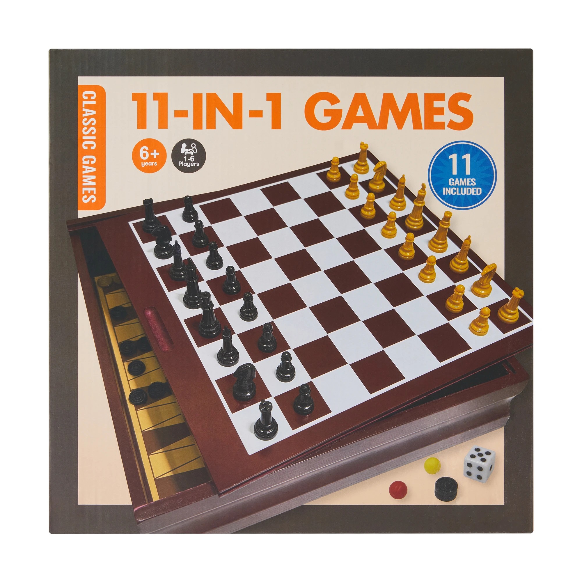 1 Deluxe Wooden 11-In-1 Classic Games, 1 of 8