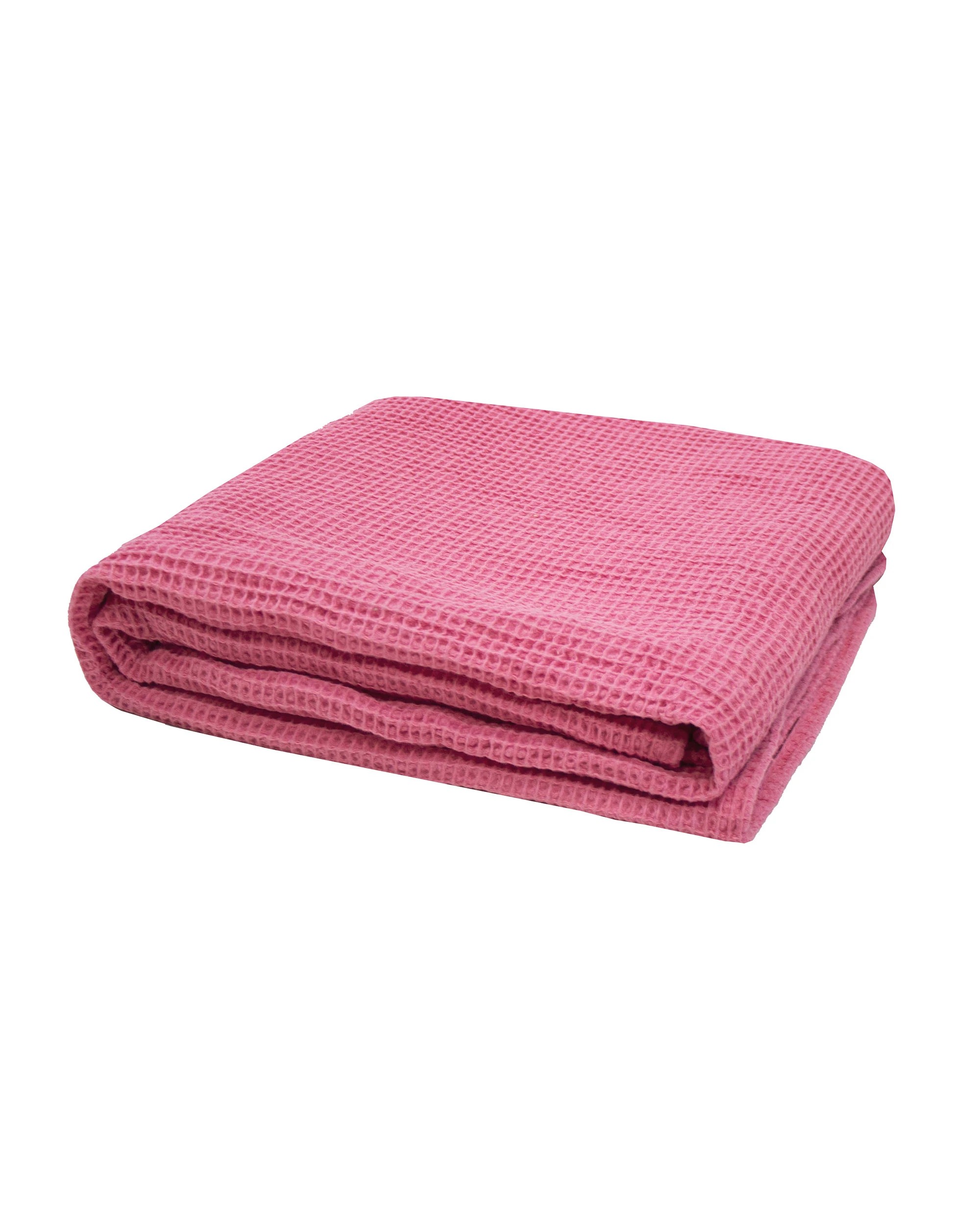 1 Bambury Cotton Waffle Throw 130x180cm - Pink, 1 of 3