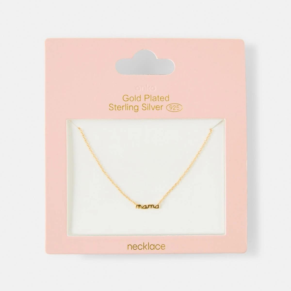 4 Mother's Day Gold Plated Sterling Silver 'Mama' Necklace Gold, 4 of 4